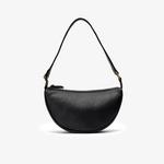  Leather Crescent Crossbody Bag  Black 