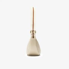 Leather Crescent Crossbody Bag  — White 4