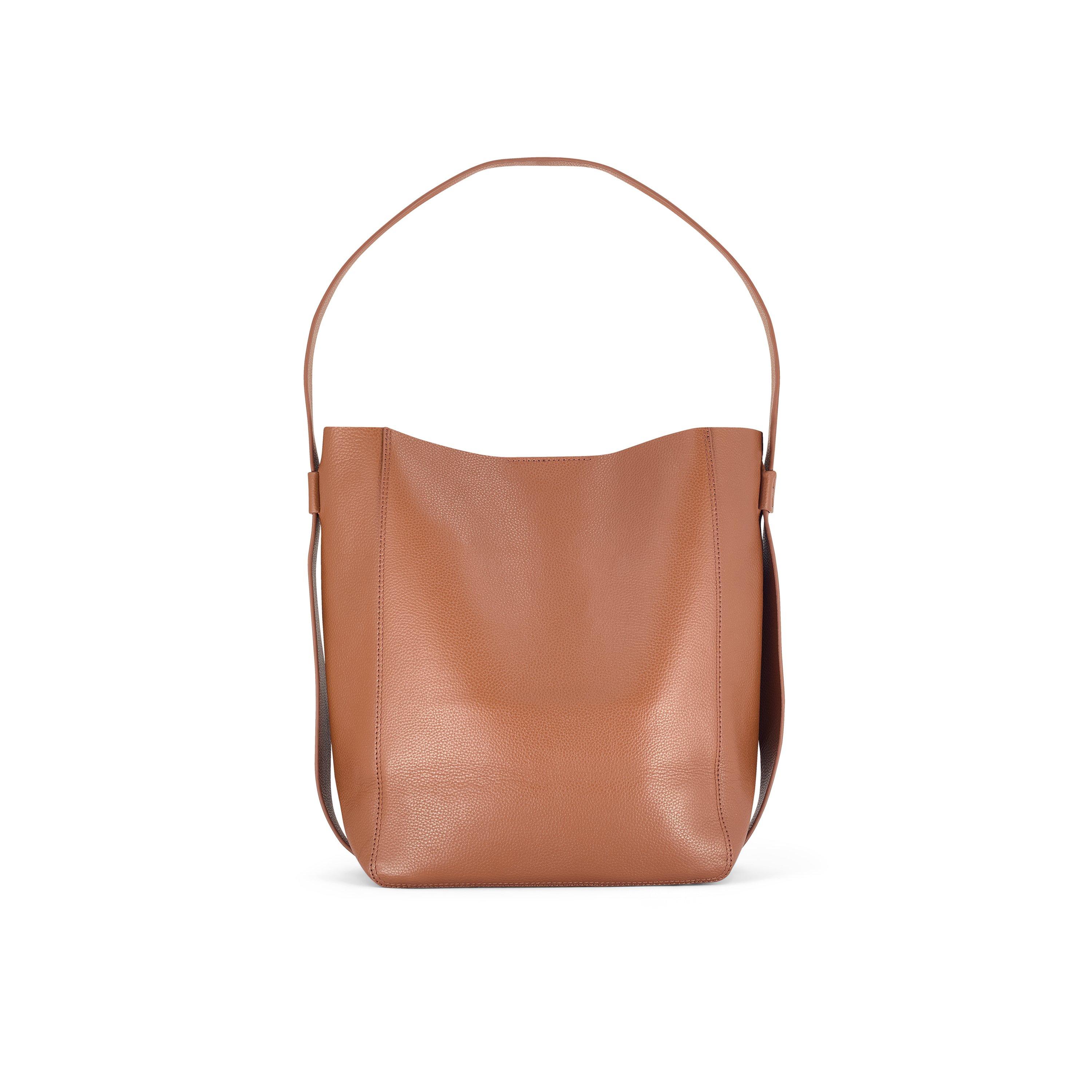 Clarks Brown Leather Bucket Tote Standard