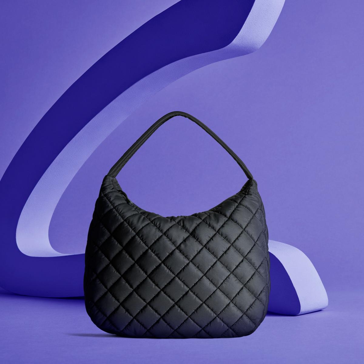 Quilted Tote Bag  — Black