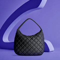 Quilted Tote Bag  — Black 4