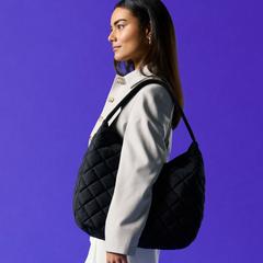 Quilted Tote Bag  — Black 3