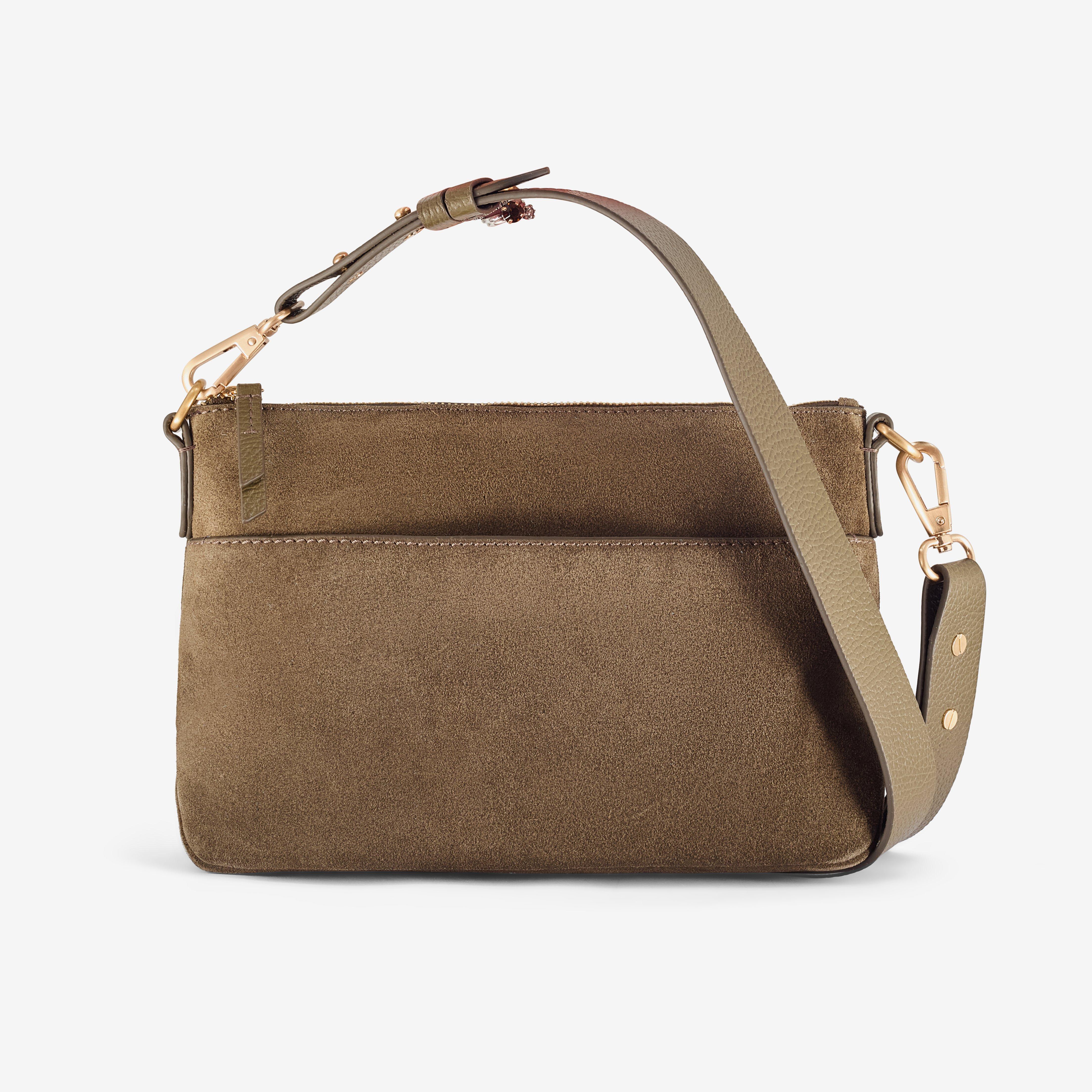Willow Cross Olive Suede Cross Body Bag Shoulder Bag, view 1 of 6