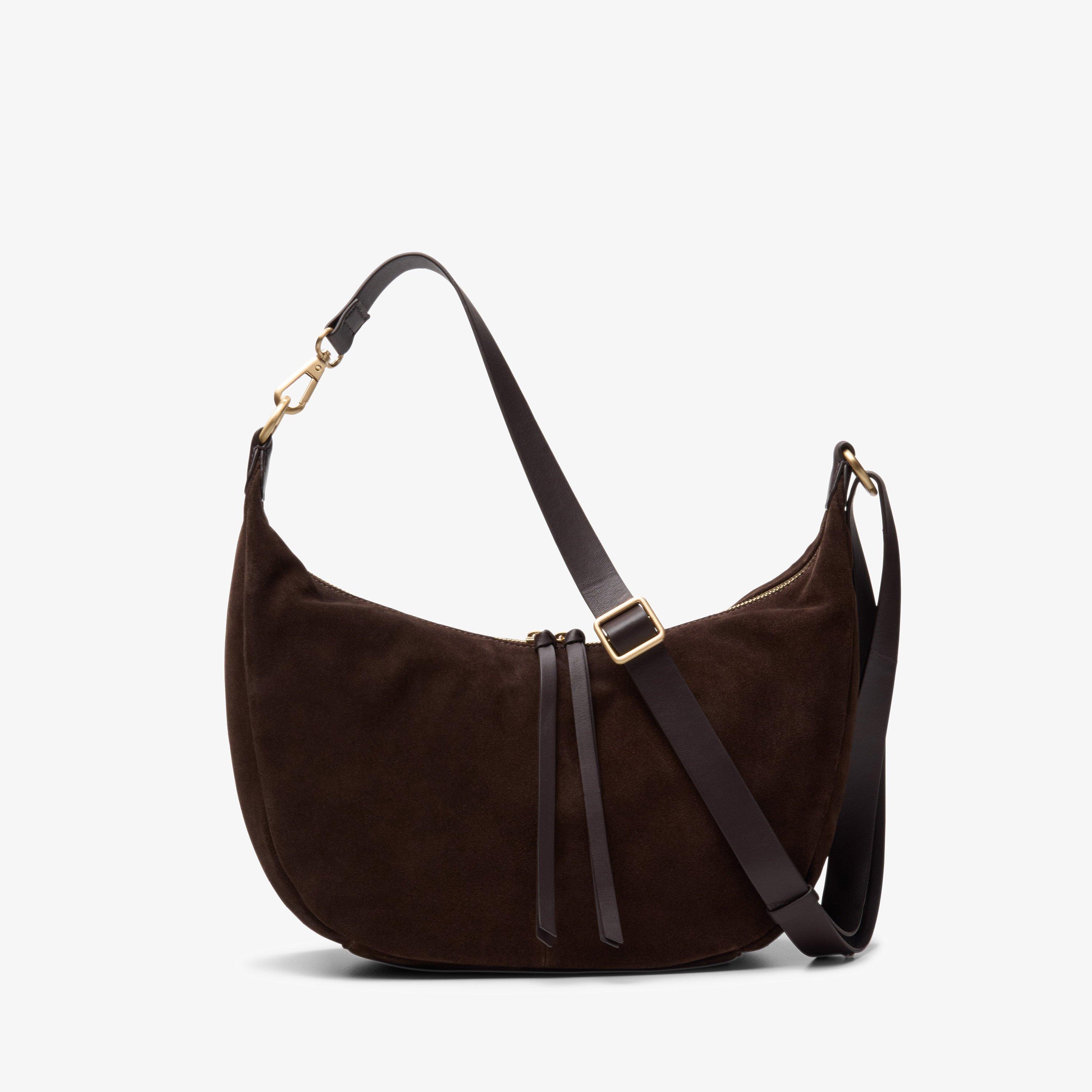 Willow Moon Dark Brown Suede Shoulder Bag Cross Body Bag, view 1 of 4