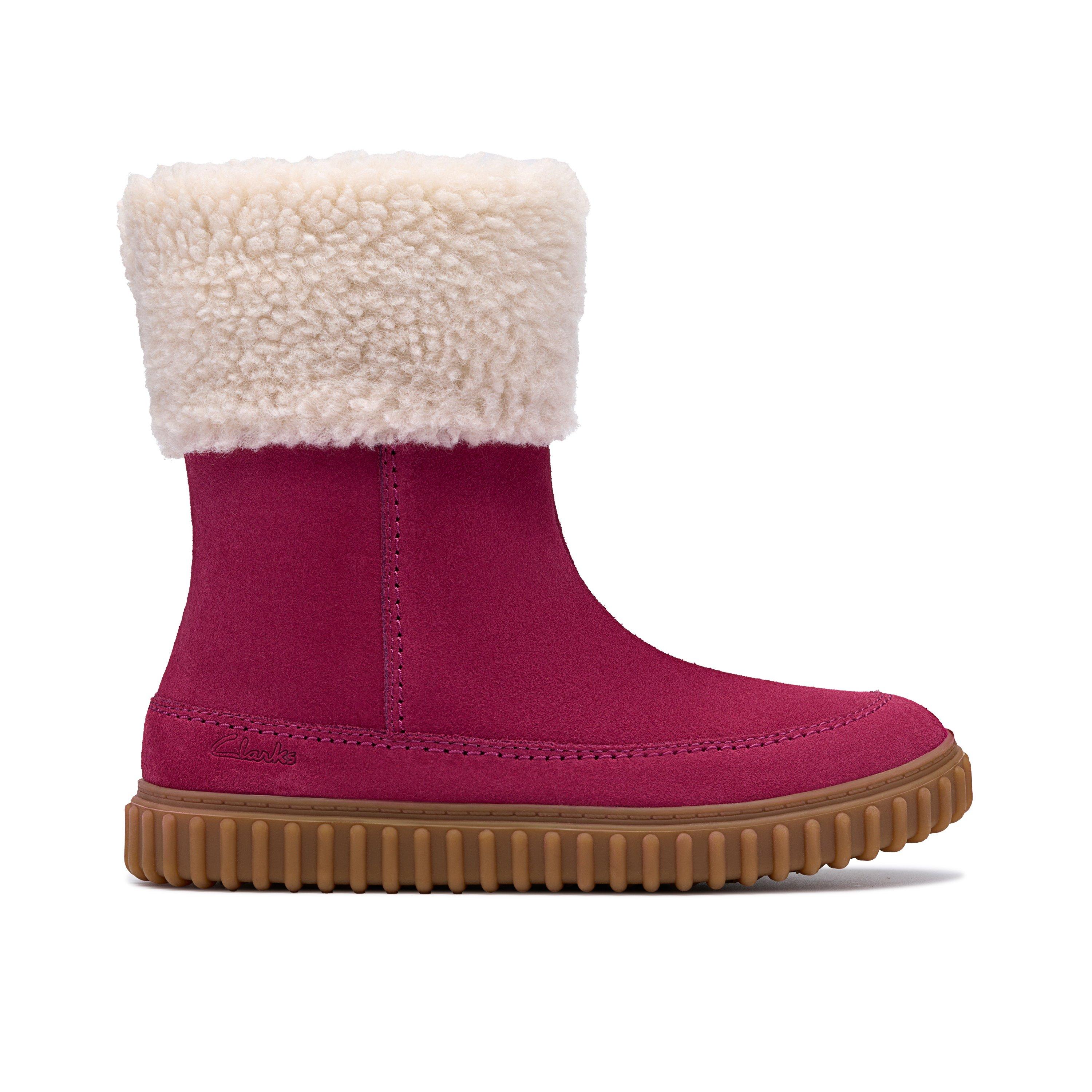 Clarks Children's Purple Suede Cove Snug Kid Standard Fit Kids