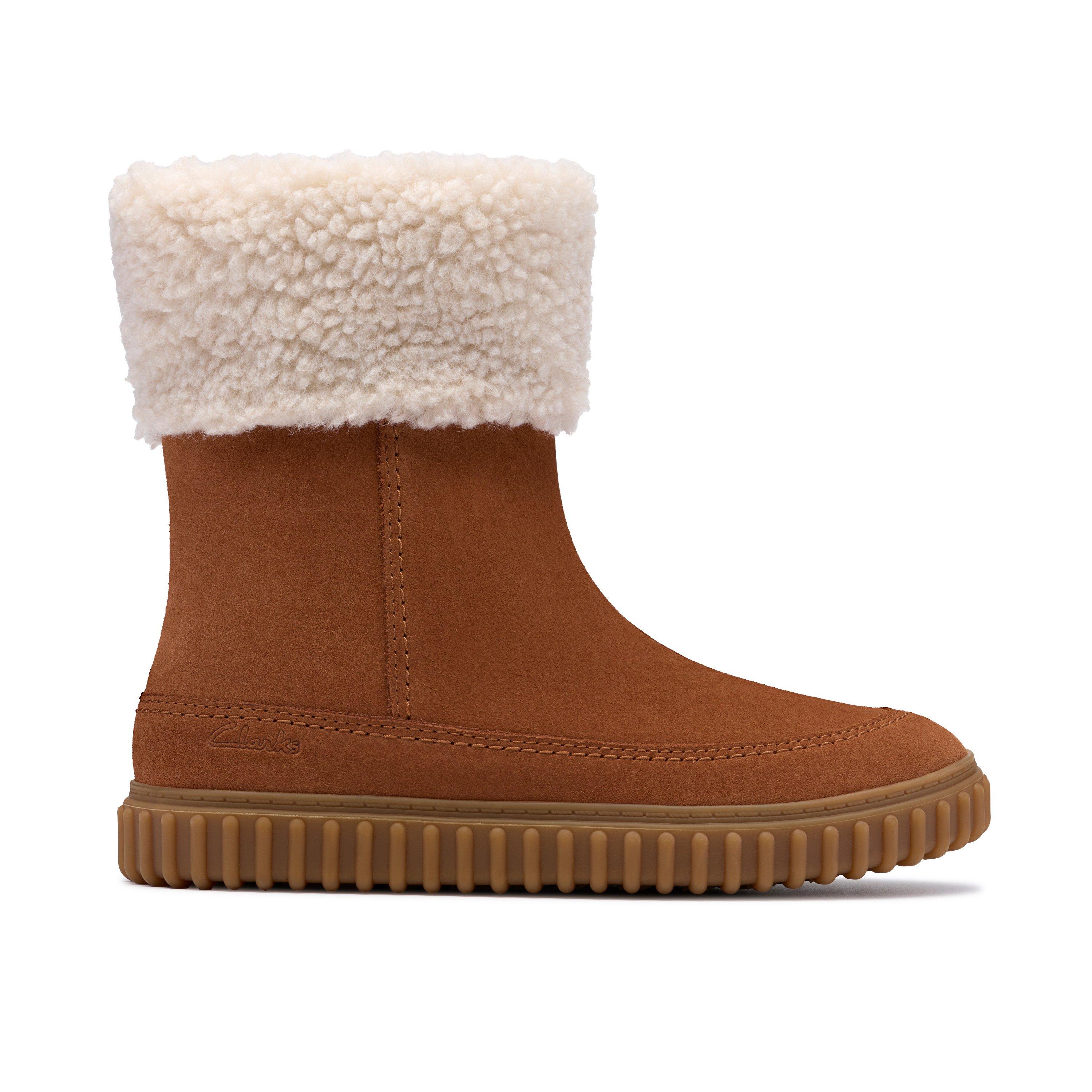 Clarks Children's Brown Suede Cove Snug Kid Standard Fit Kids