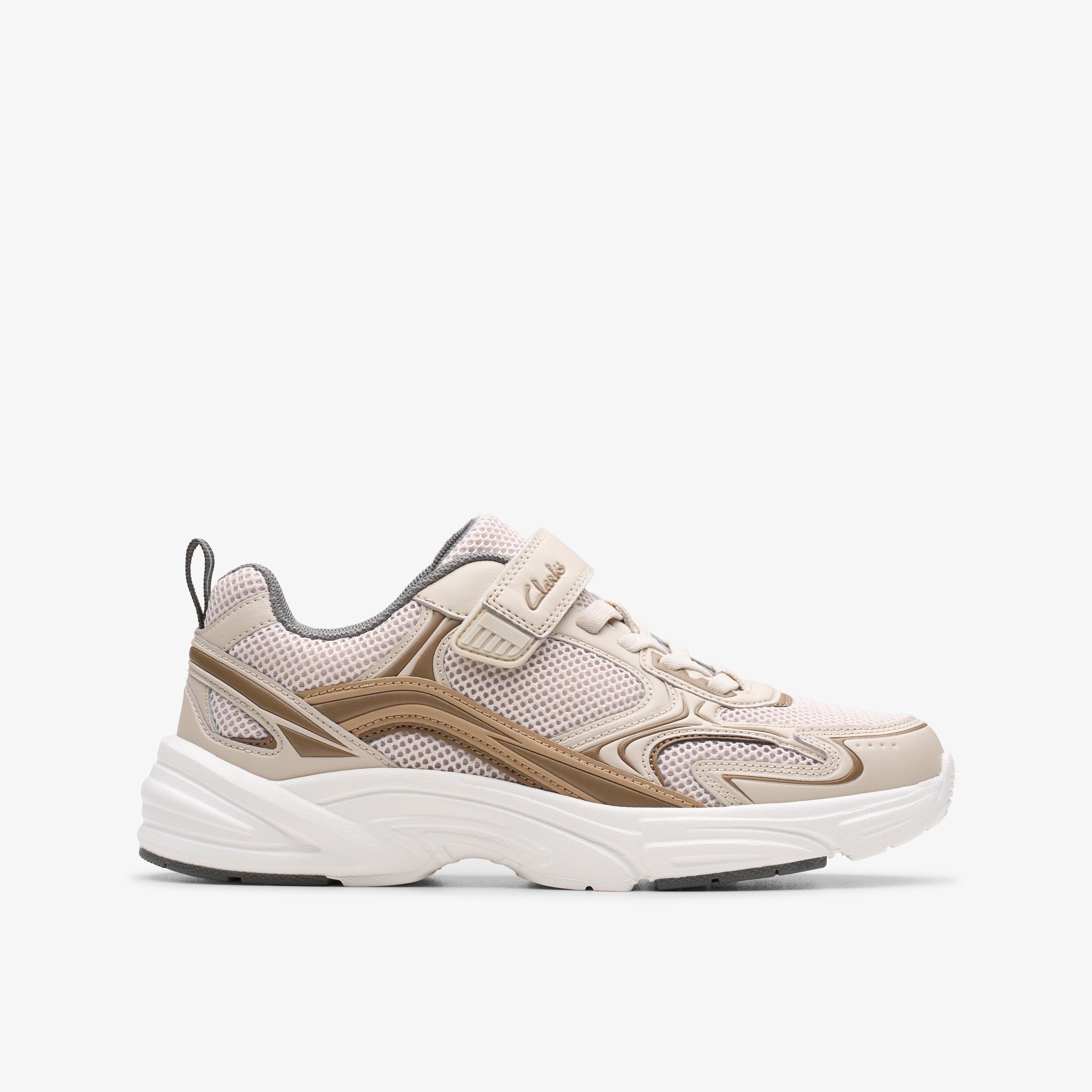 Crafton Move Kid Beige Combination Trainers Riptape, view 1 of 6