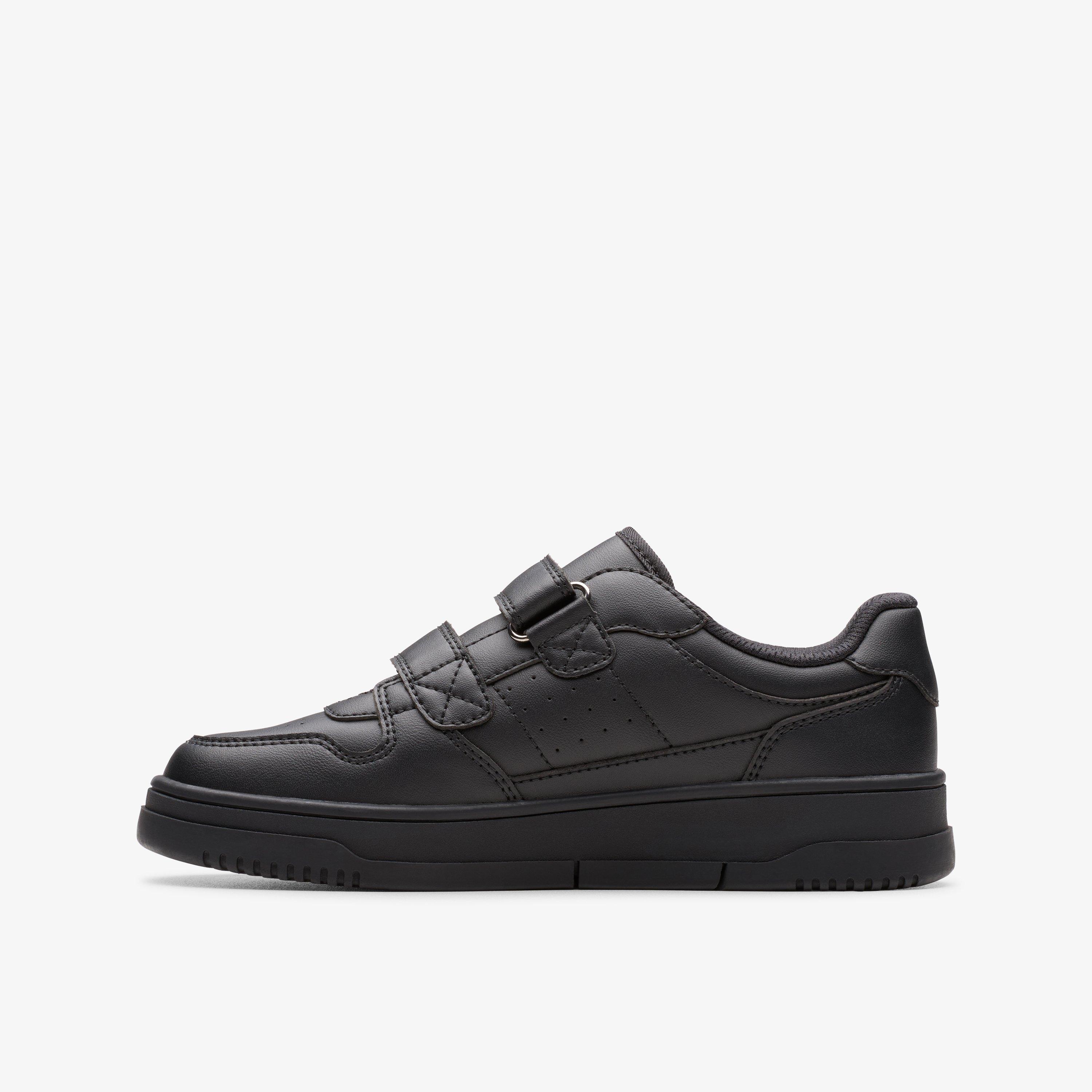 Scarpe da scuola per bambini Scape Track Kid in pelle nera con lacci