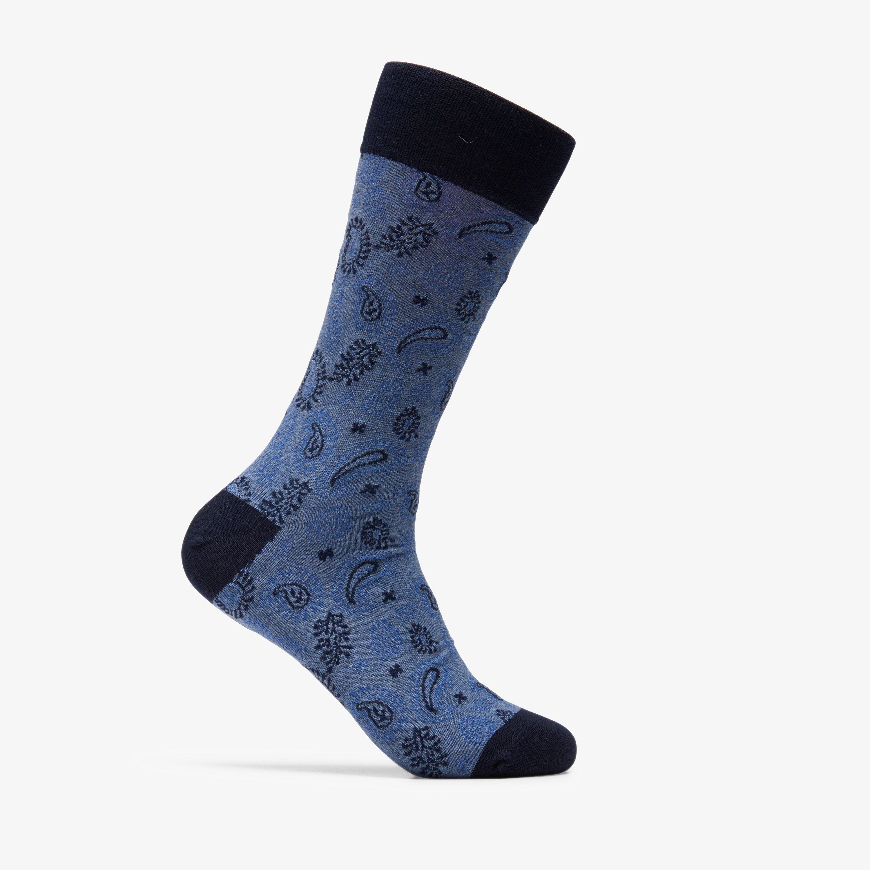 Paisley Crew Navy Socks, view 1 of 3