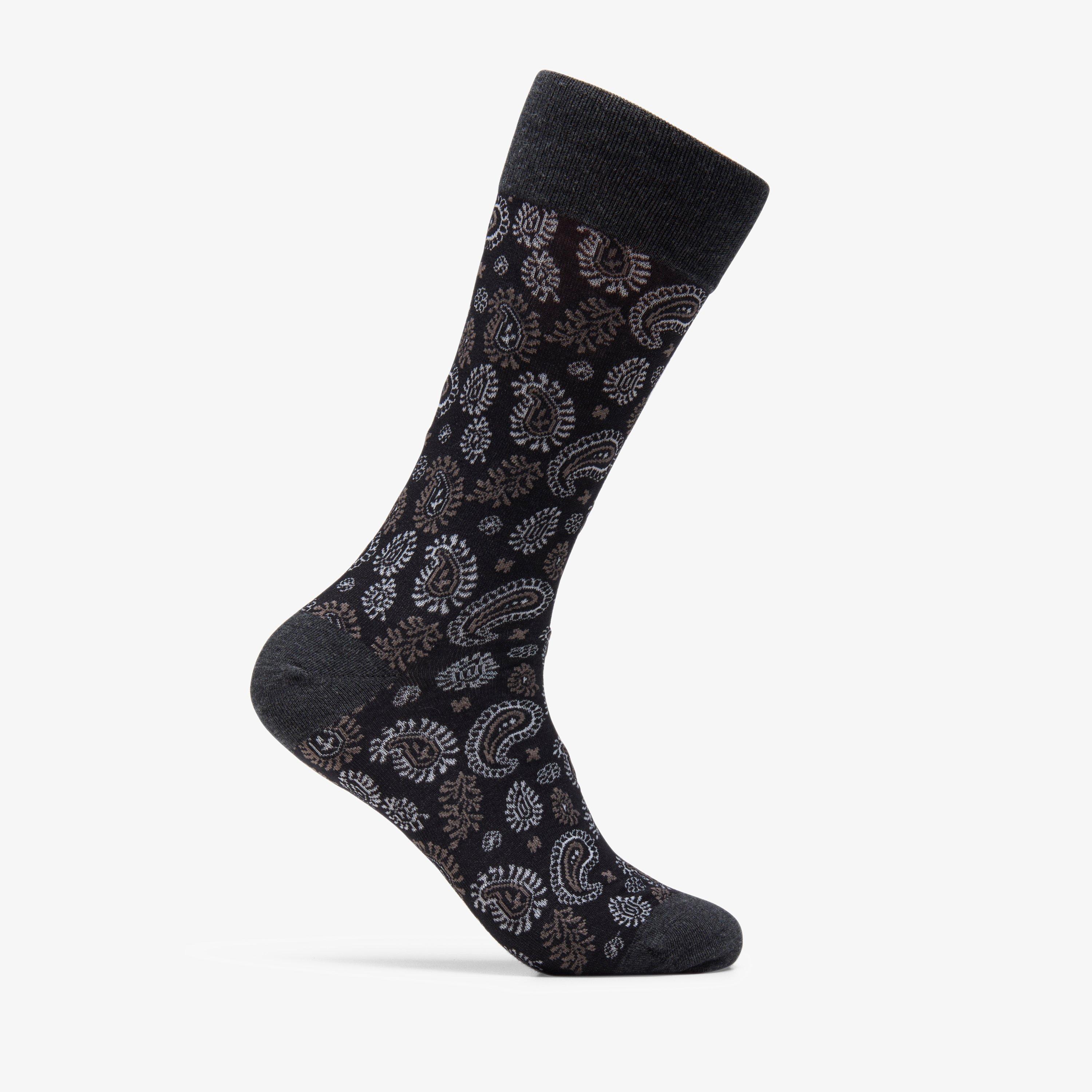 Paisley Crew Black Socks, view 1 of 3