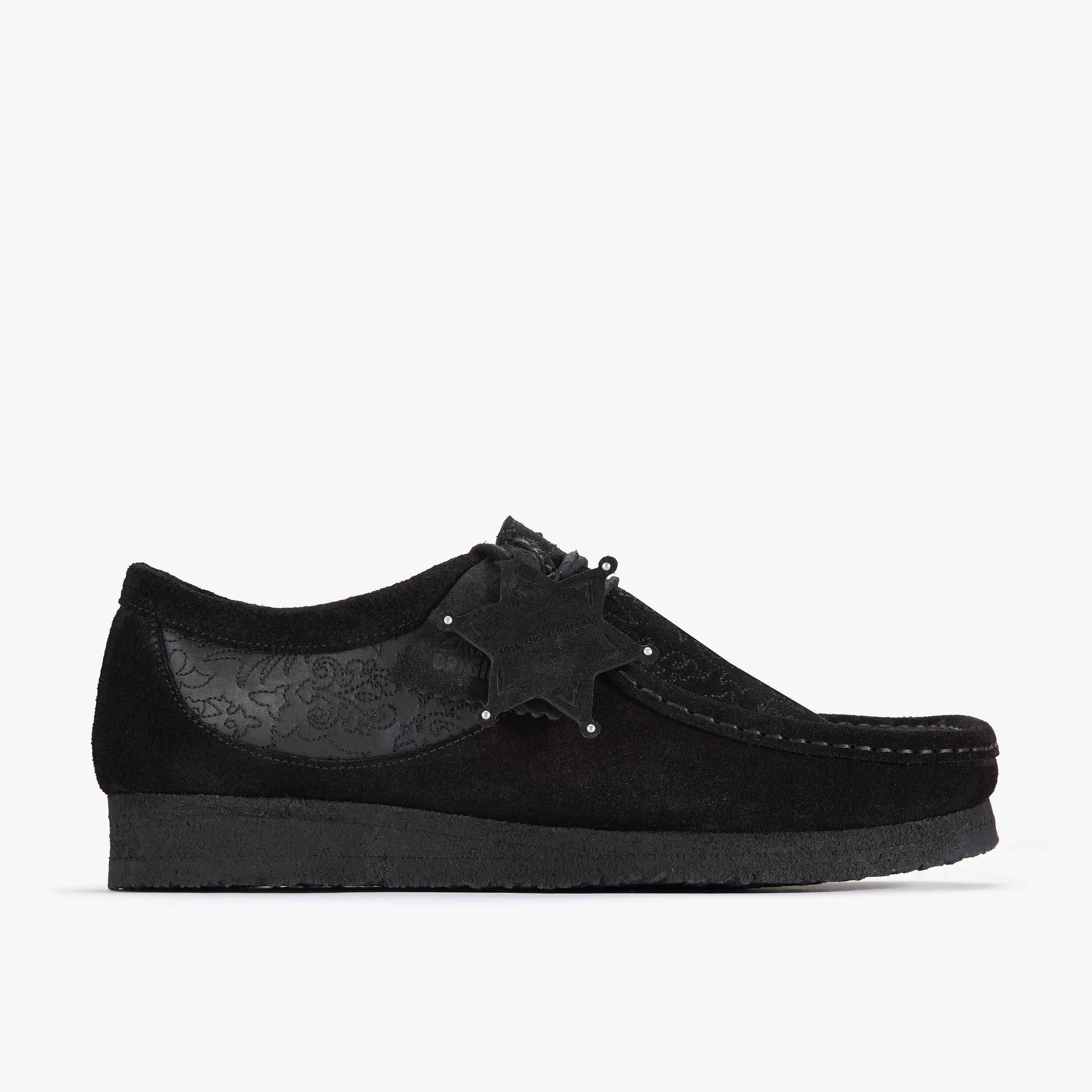 Wallabee Black Embroidery Wallabees, view 1 of 8