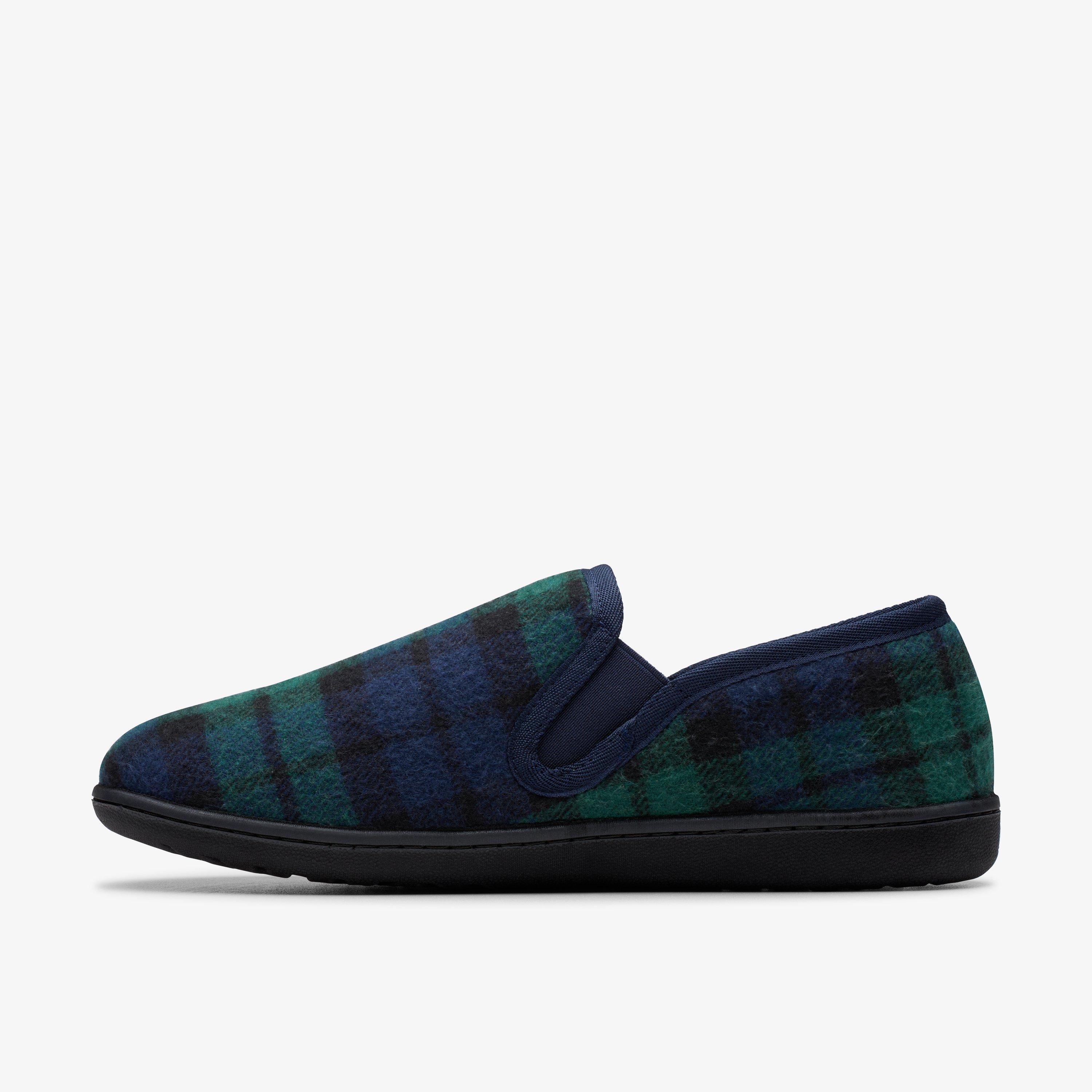Haworth Ease Navy Check Slippers, view 2 of 6