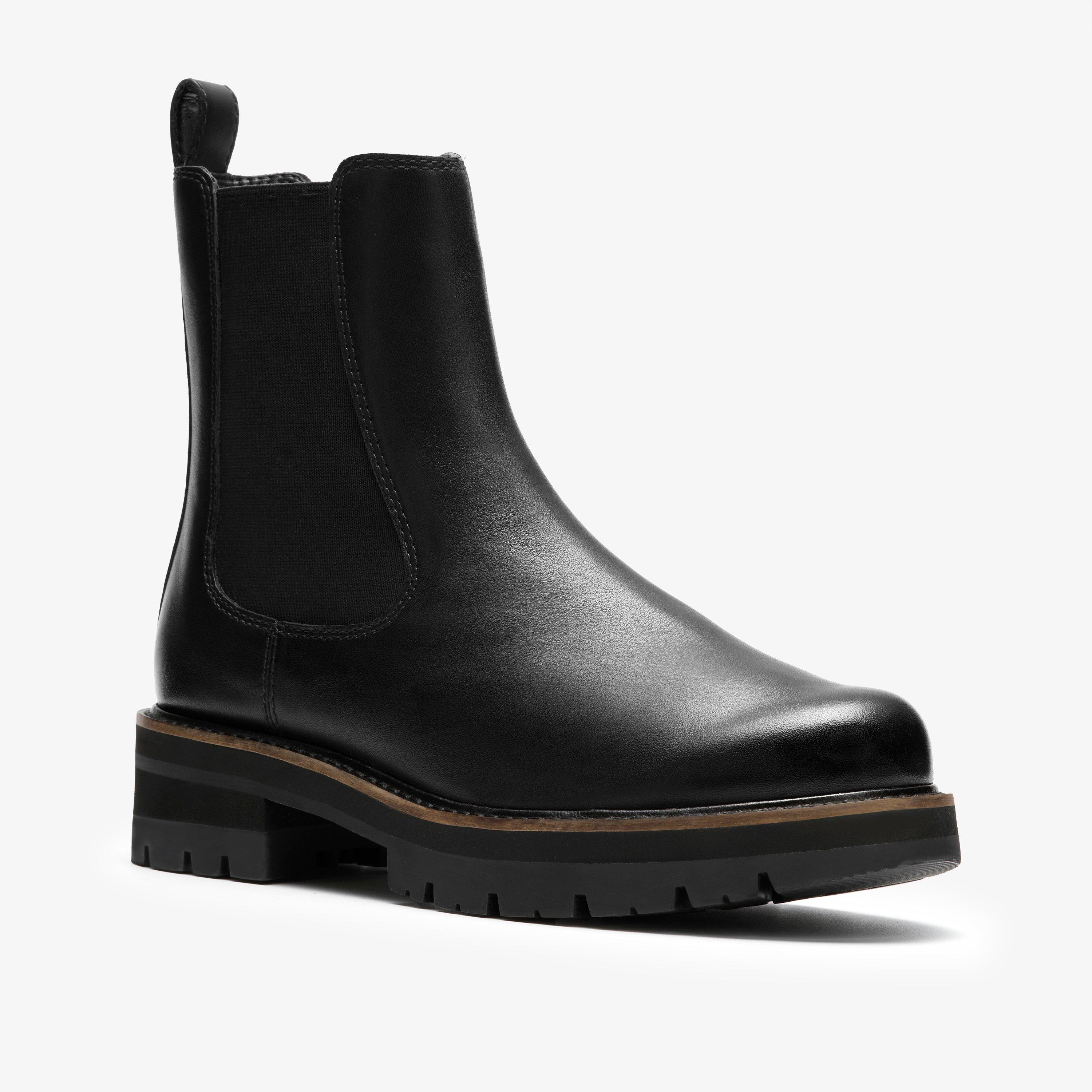 Orianna Lane Black Leather Chelsea Boots Ankle Boots, view 4 of 6