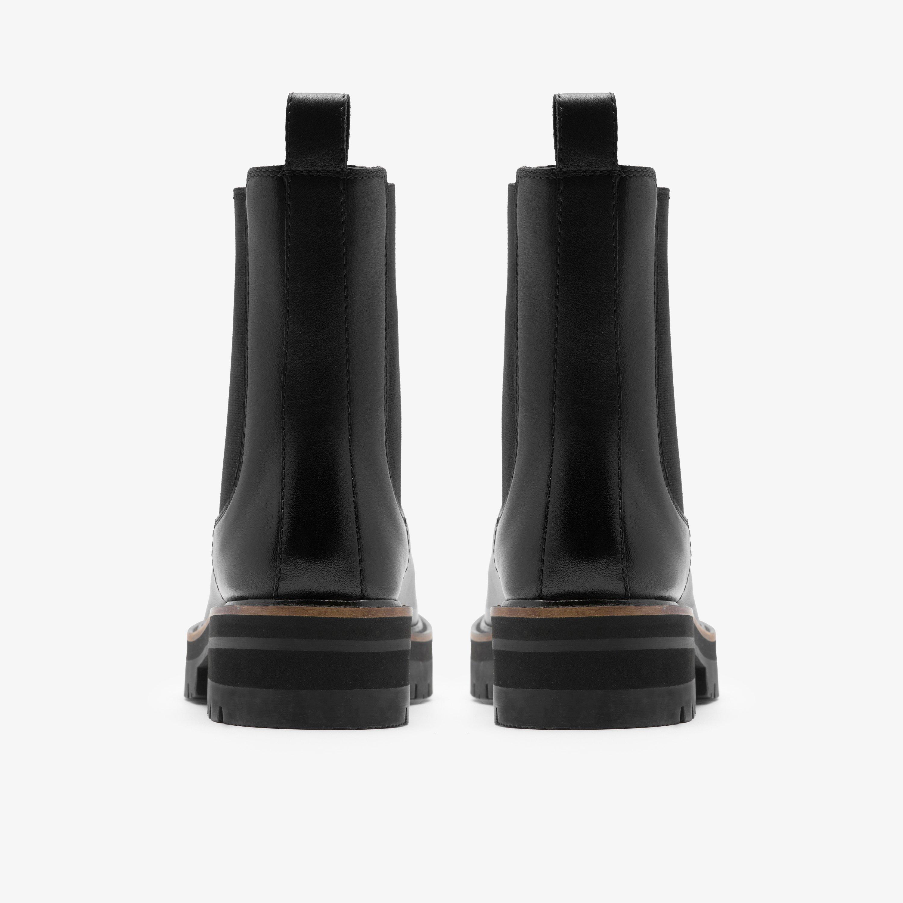 Orianna Lane Black Leather Chelsea Boots Ankle Boots, view 5 of 6