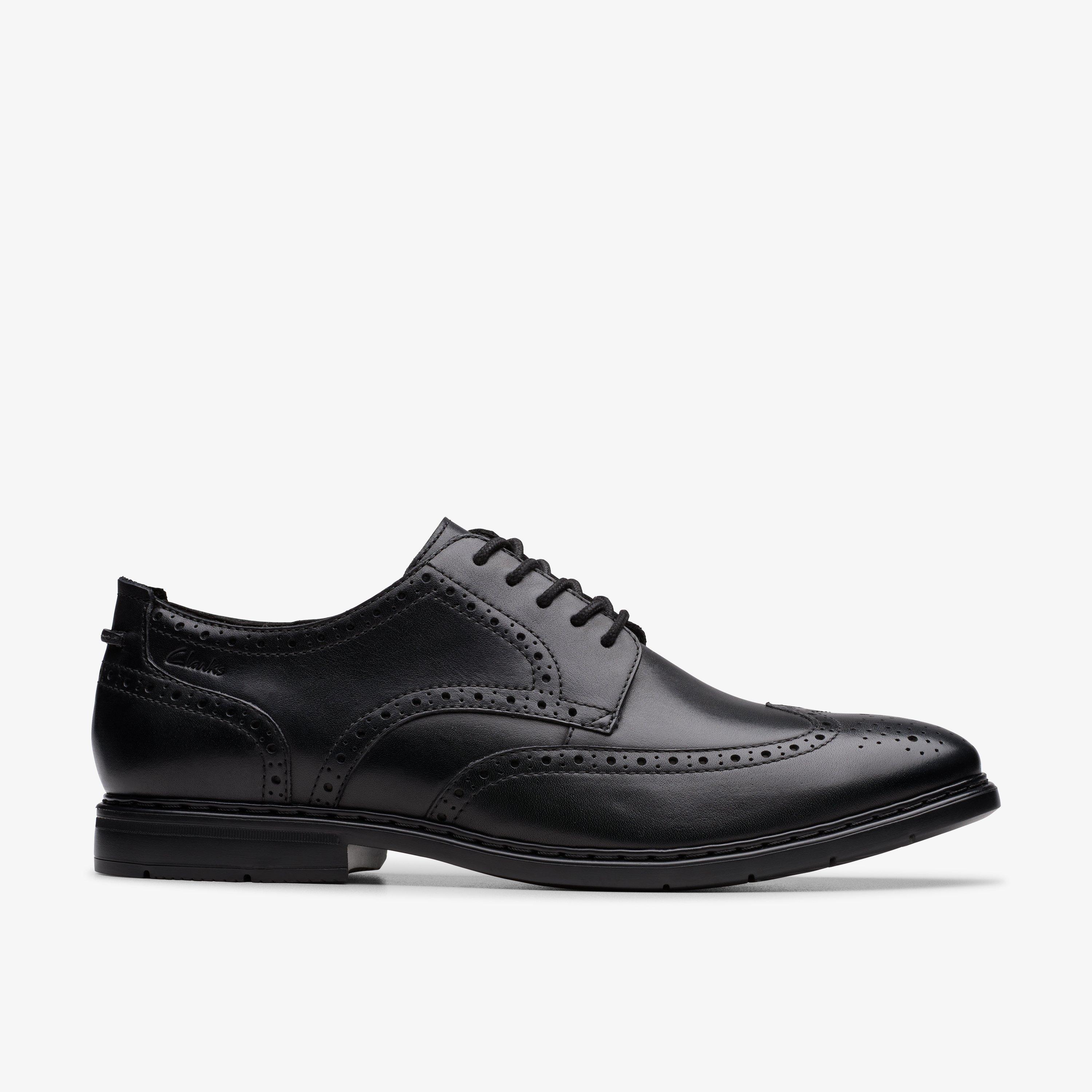 Clarks Banbury Tip Black Leather size 12