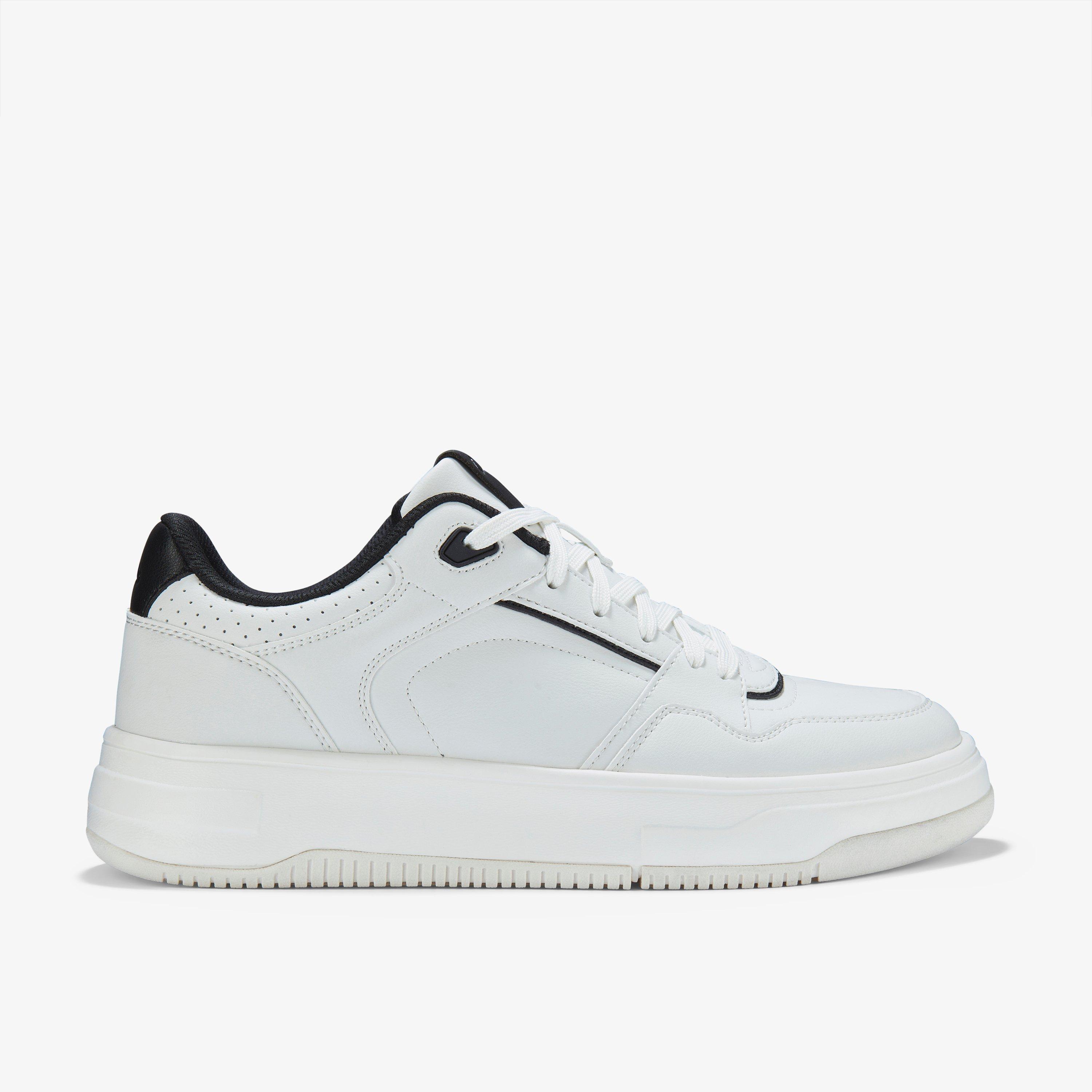 Elham Lace White Combination Trainers Lace Up, view 1 of 6