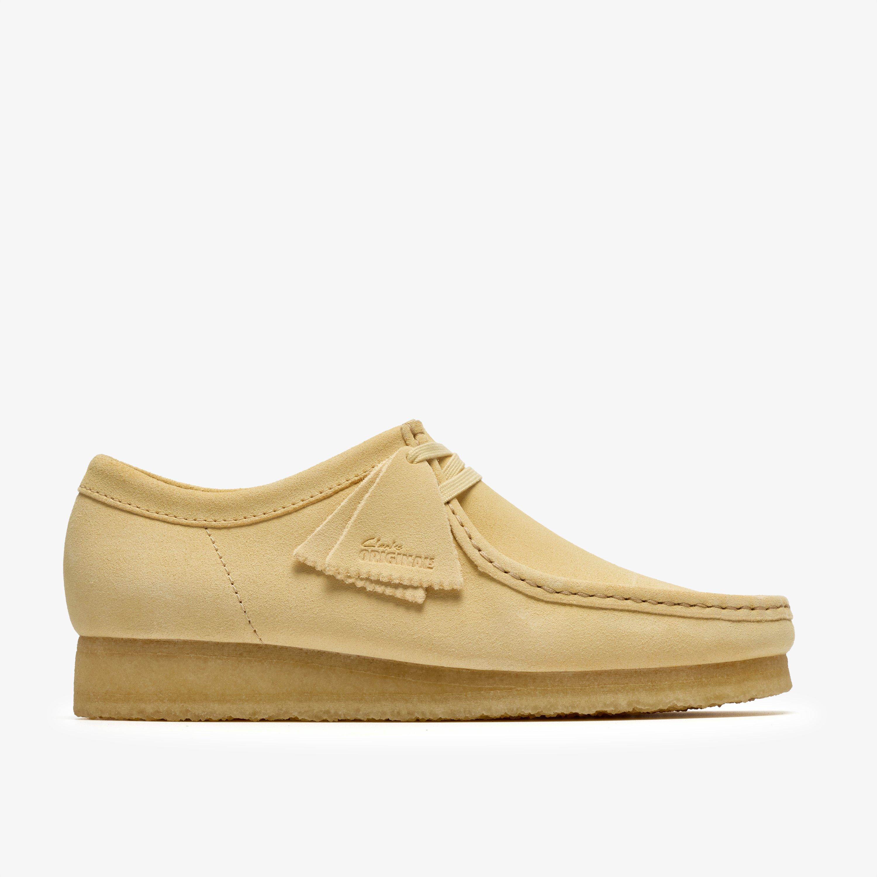 Wallabee Pale Yellow Suede Wallabee Lace Up, view 1 of 8