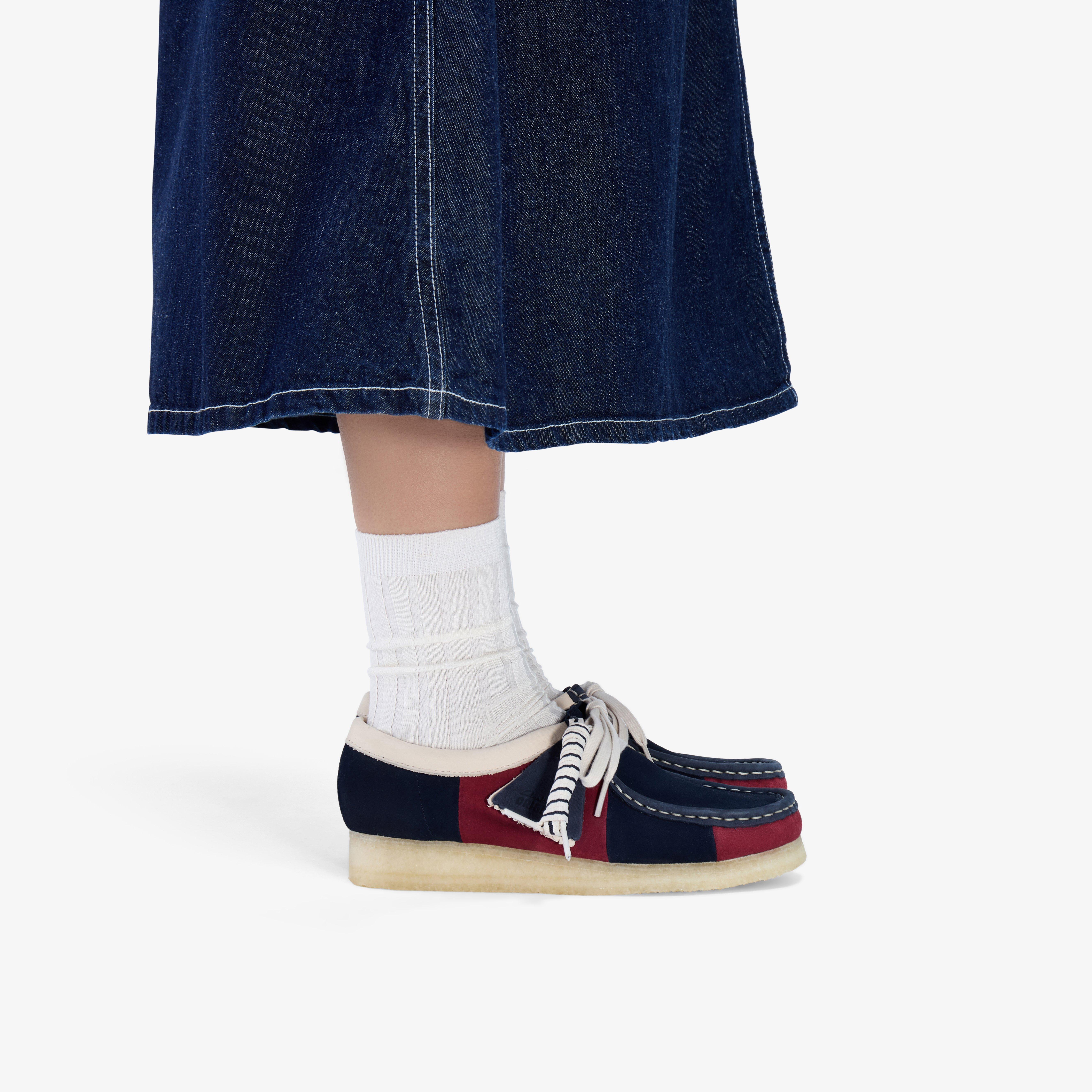 Wallabee. Navy Stripe