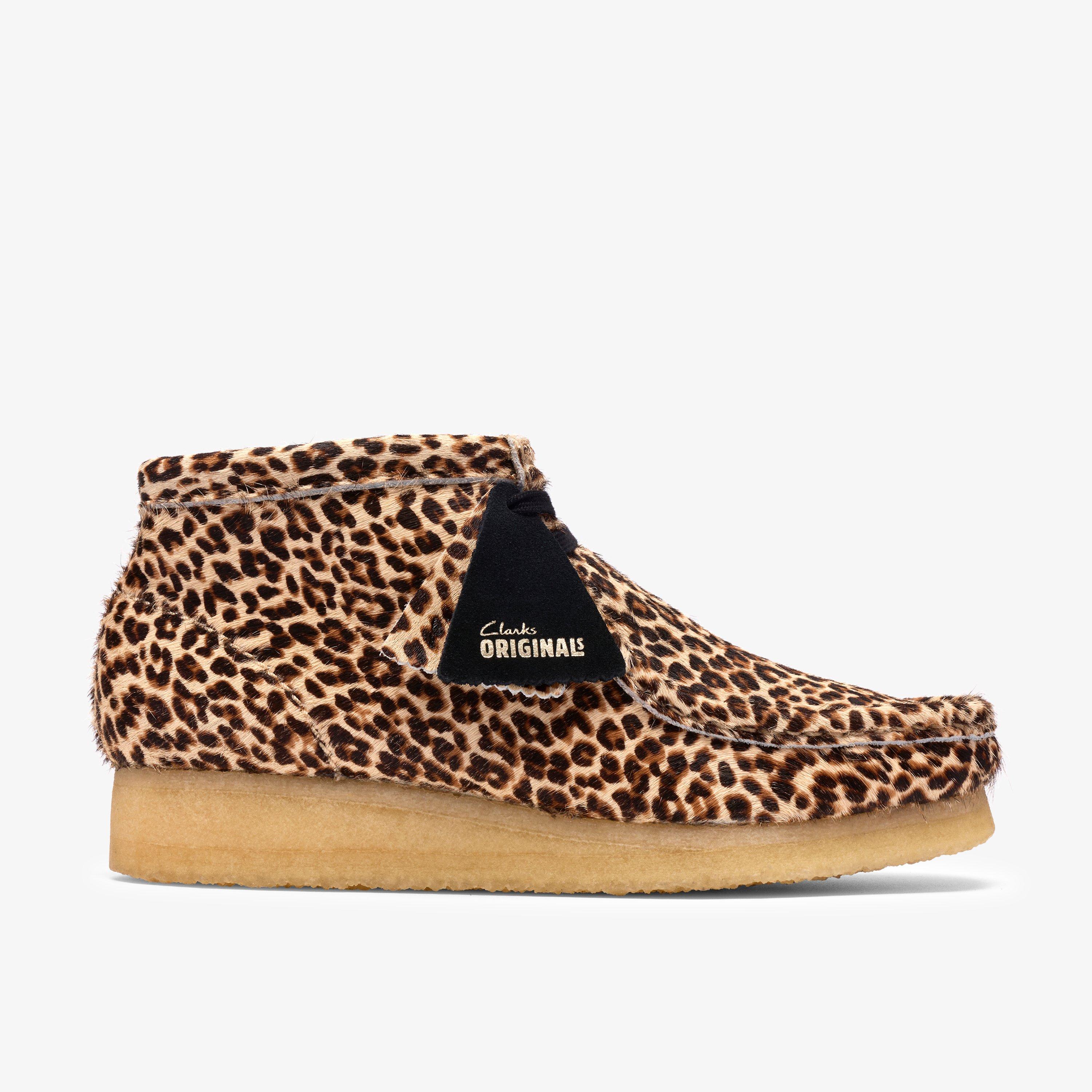 Wallabee Boot Leopard Print Wallabee Ankle Boots Lace Up, view 1 of 8