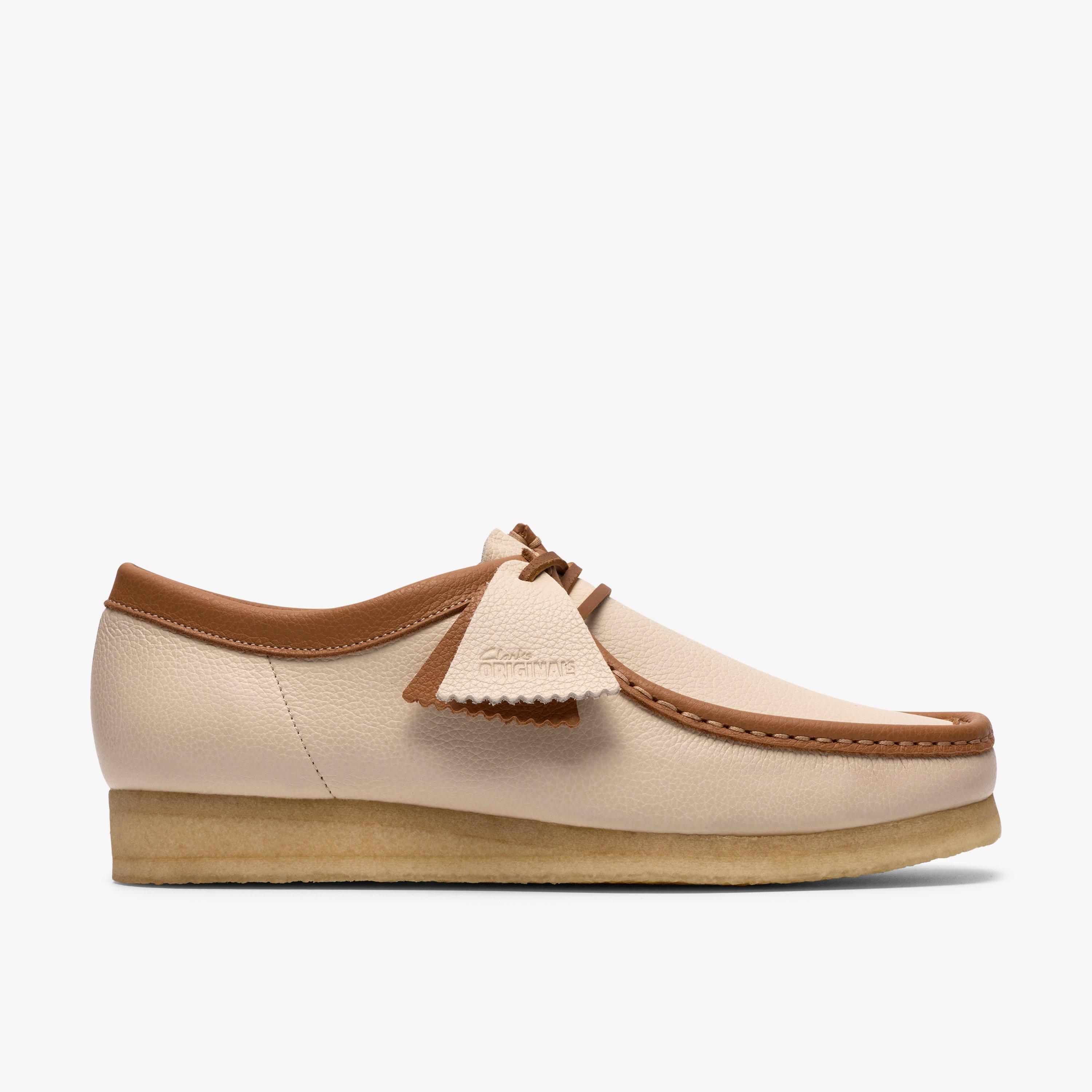 Wallabee White Combination Leather Wallabees, view 1 of 8