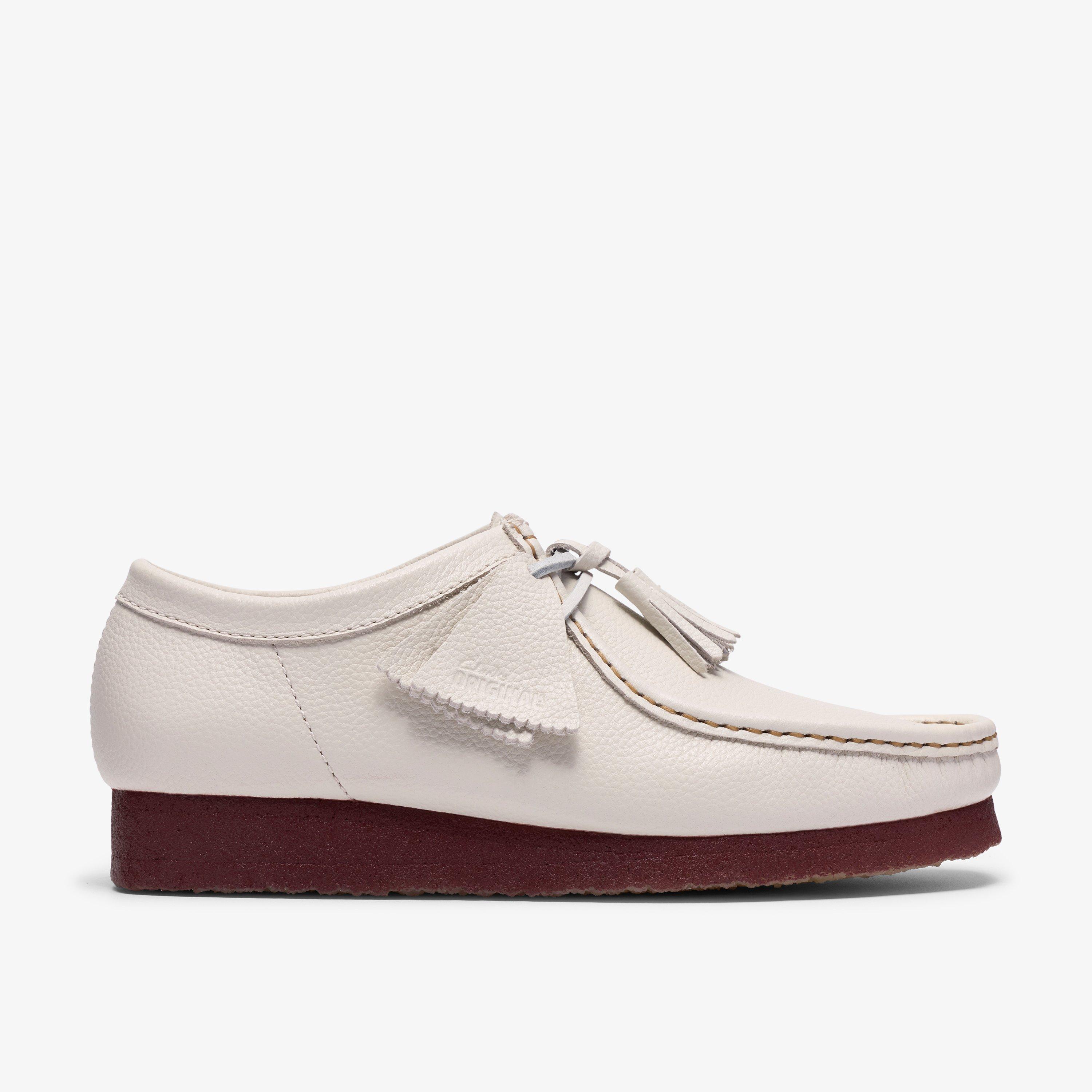 Wallabee White Leather Wallabees, view 1 of 8