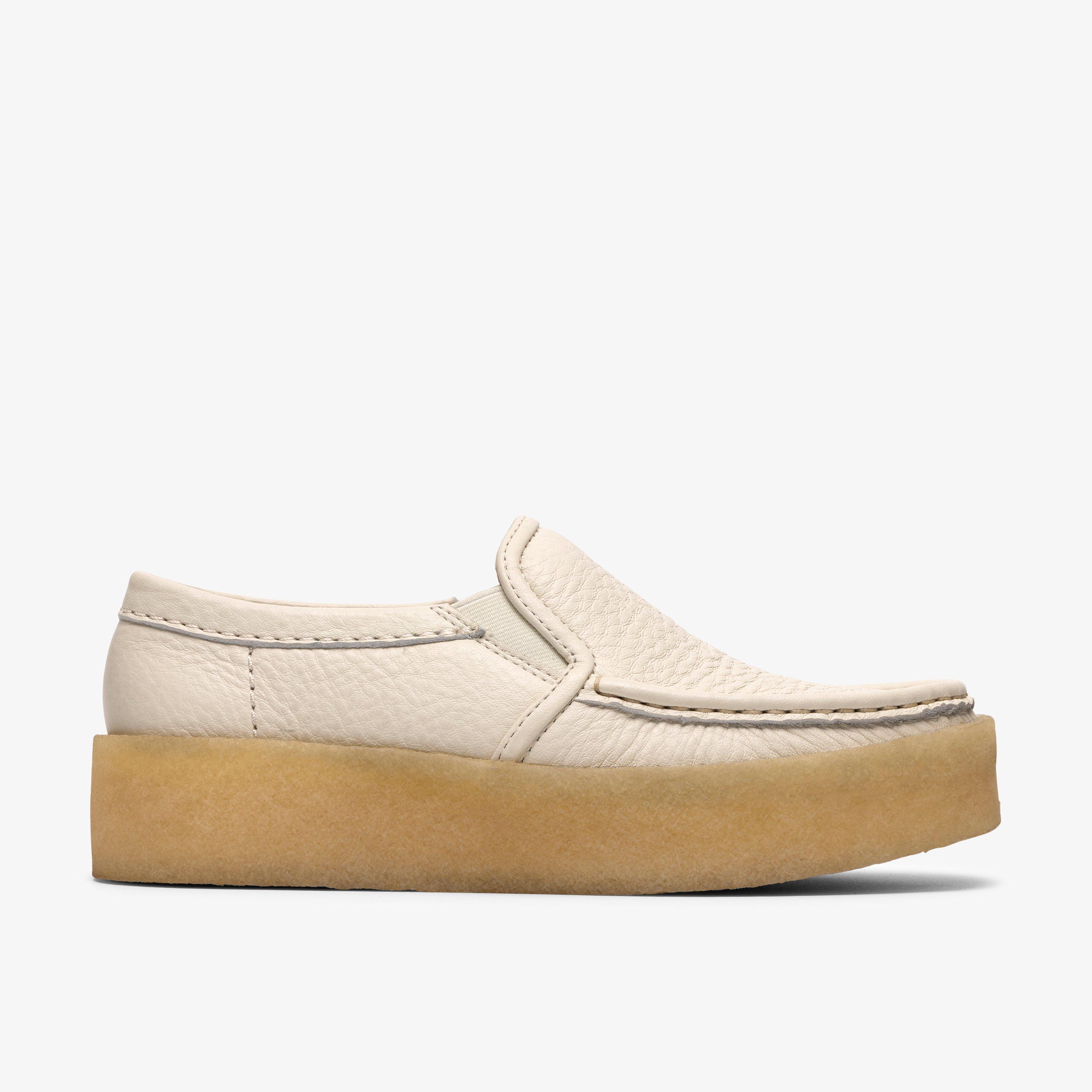 Walla Cup Slip White Leather Slip Ons Wallabee, view 1 of 6