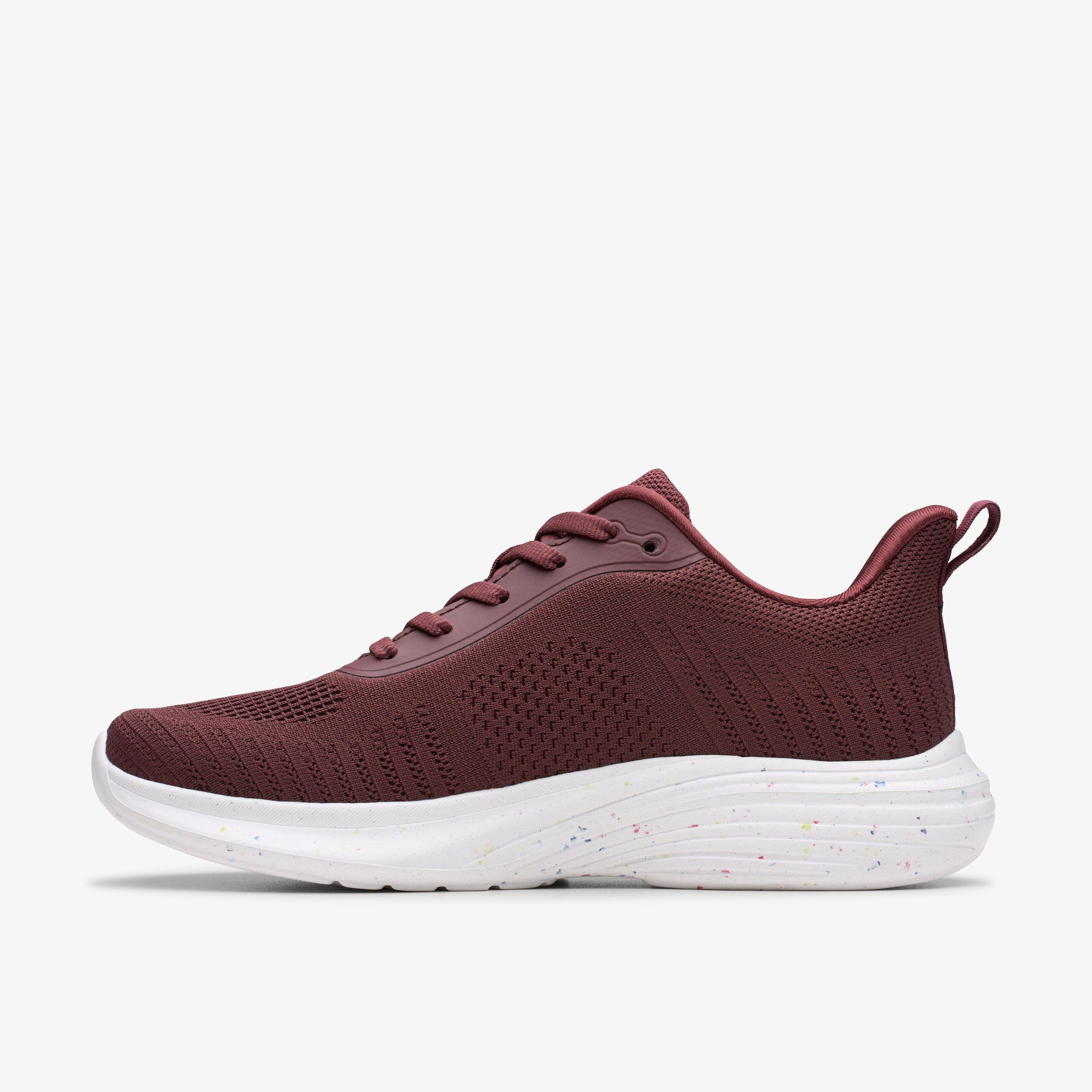 Izza Knit Burgundy Trainers, view 2 of 6
