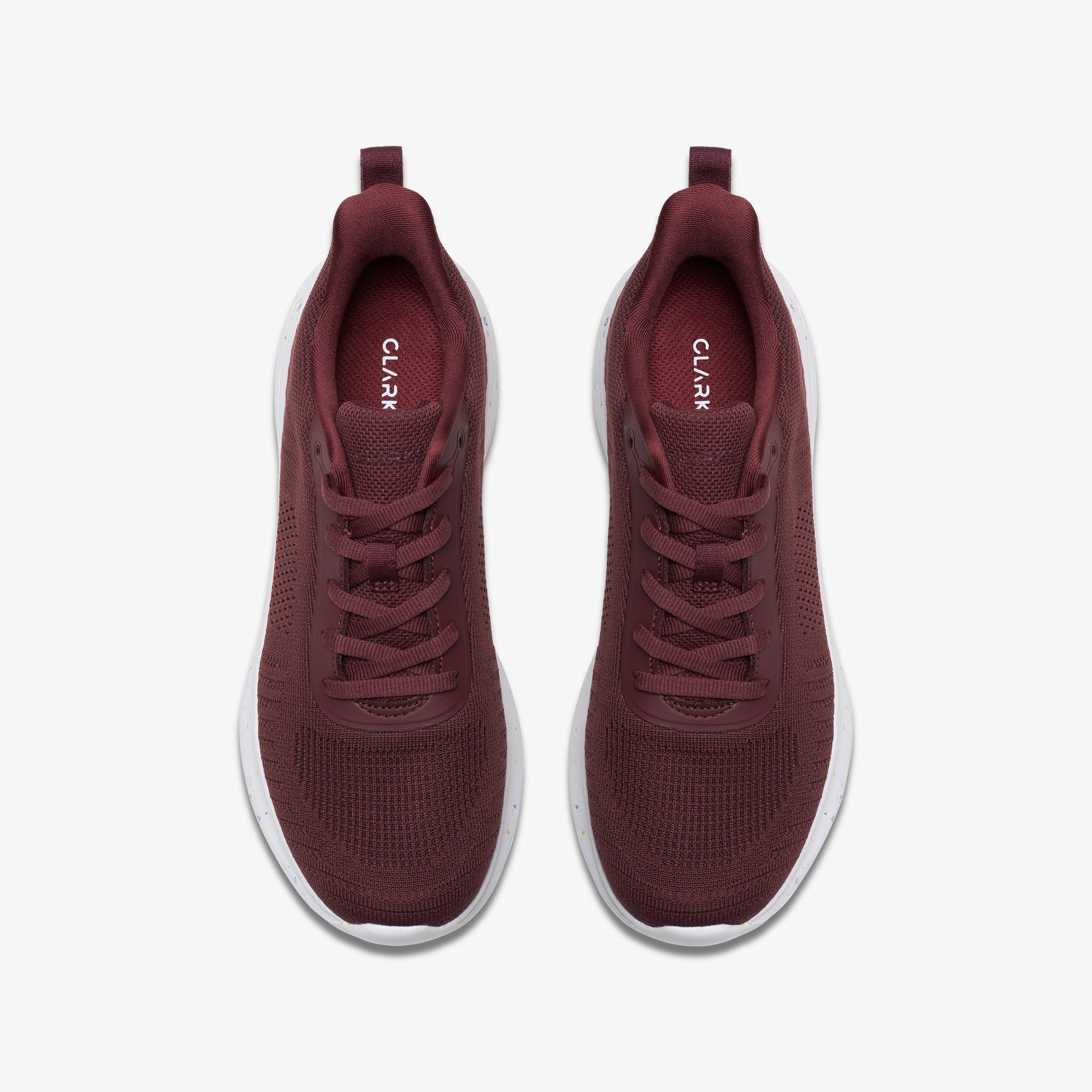 Izza Knit Burgundy Trainers, view 6 of 6