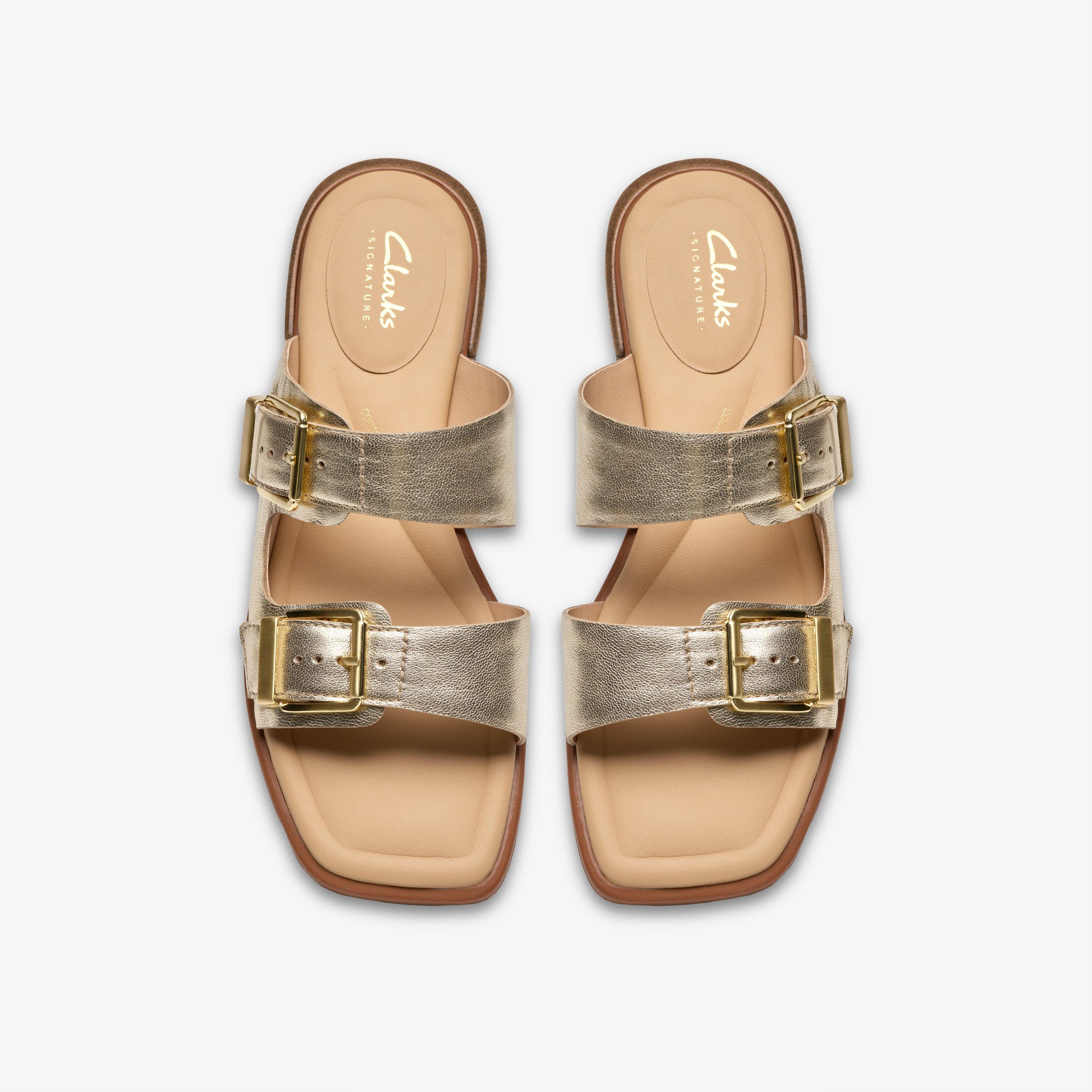 womens-ariany-bay-soft-gold-flat-sandals-clarks