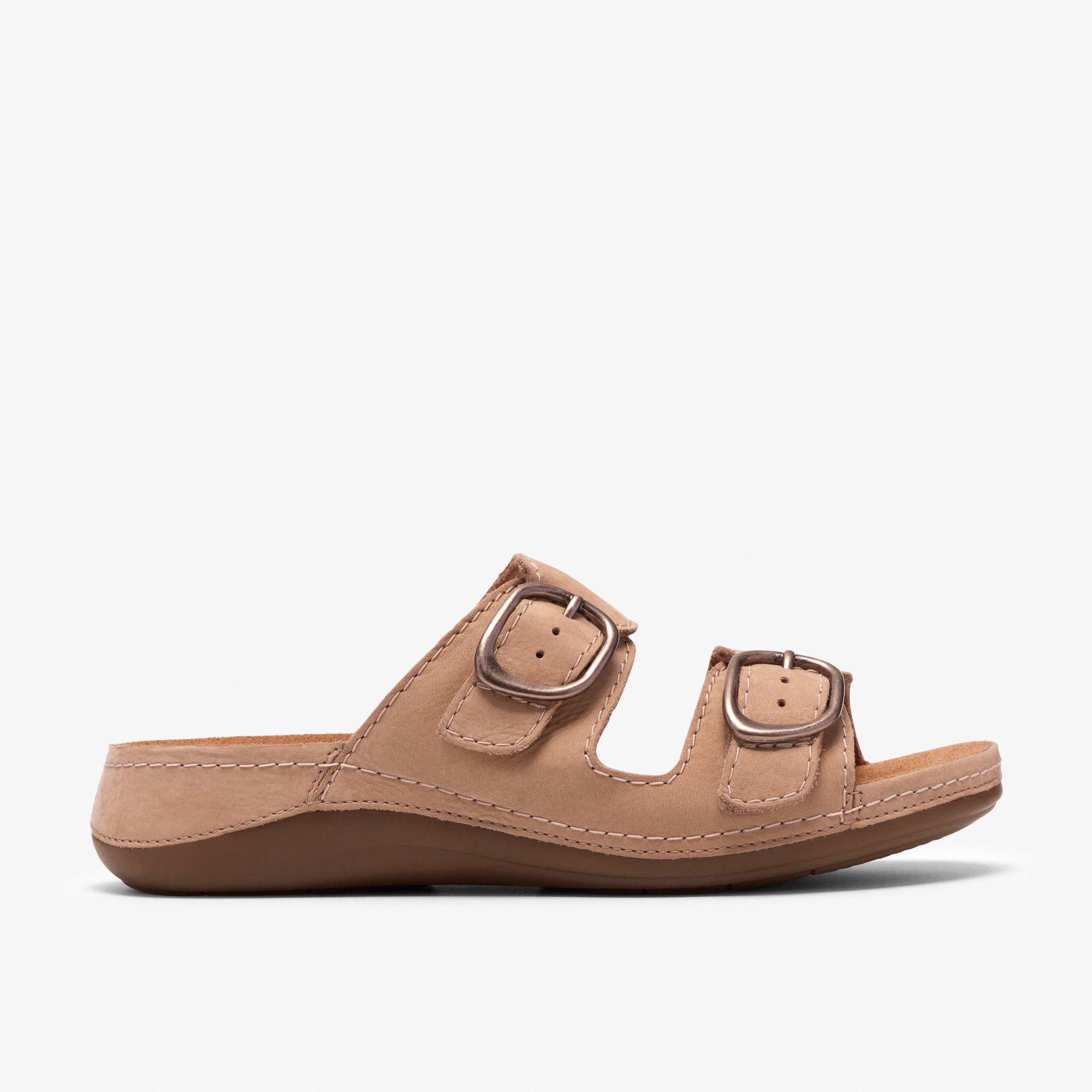 Cecily Step Beige Nubuck Flat Sandals, view 1 of 6