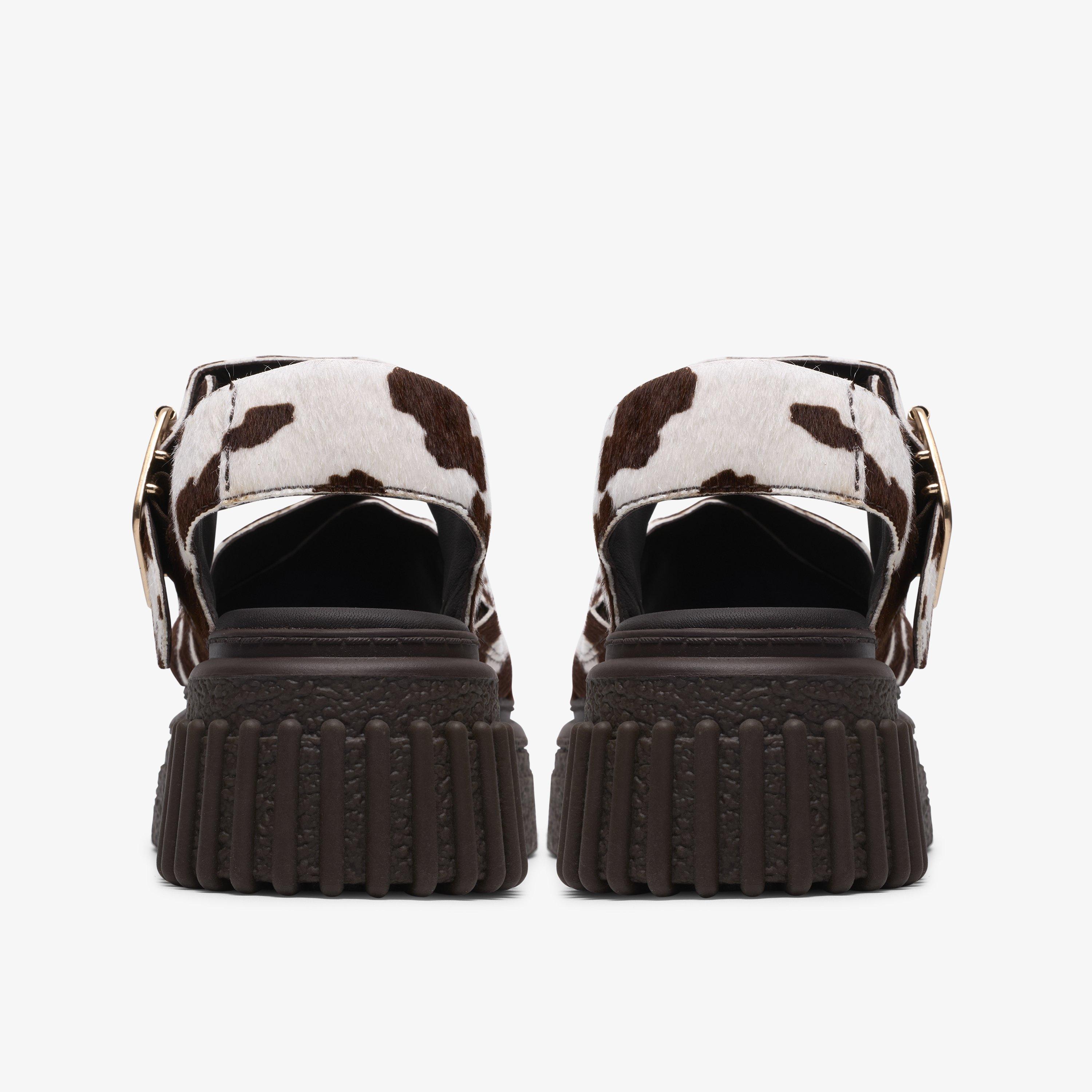 Evamar Wish Cow Print Flat Sandals Flatforms, view 5 of 6