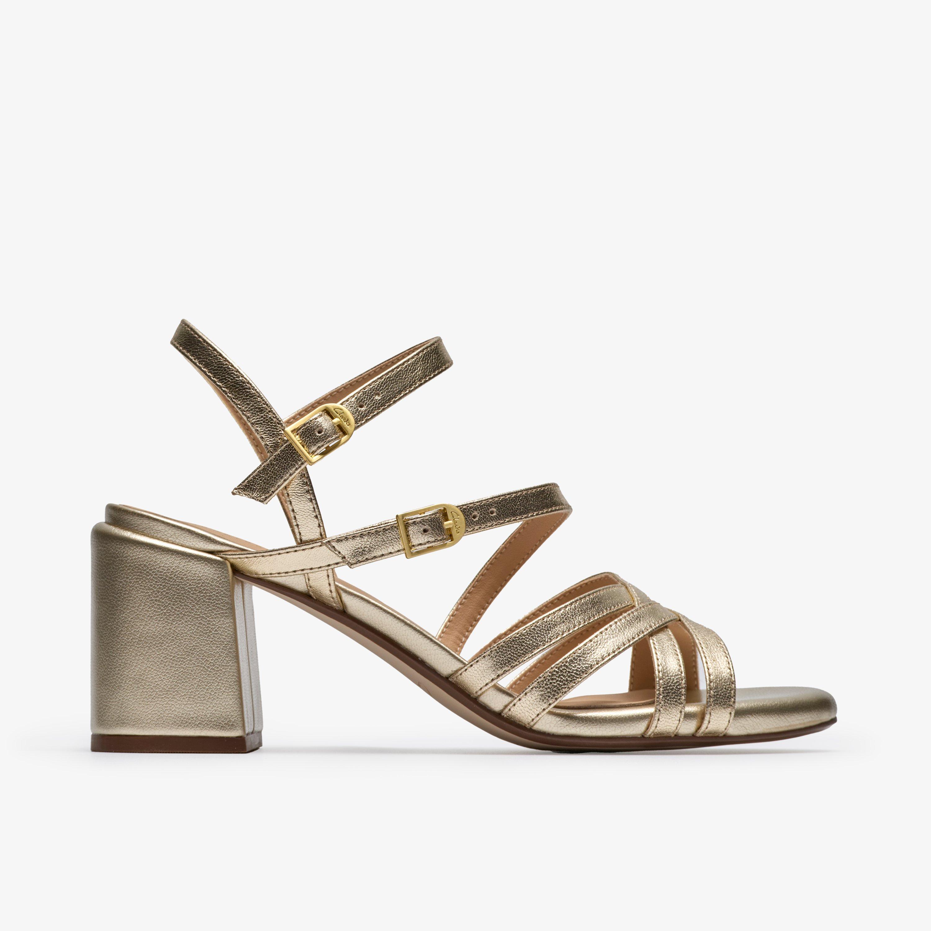 Ezoria Strap Gold Leather Strappy Sandals, view 1 of 6