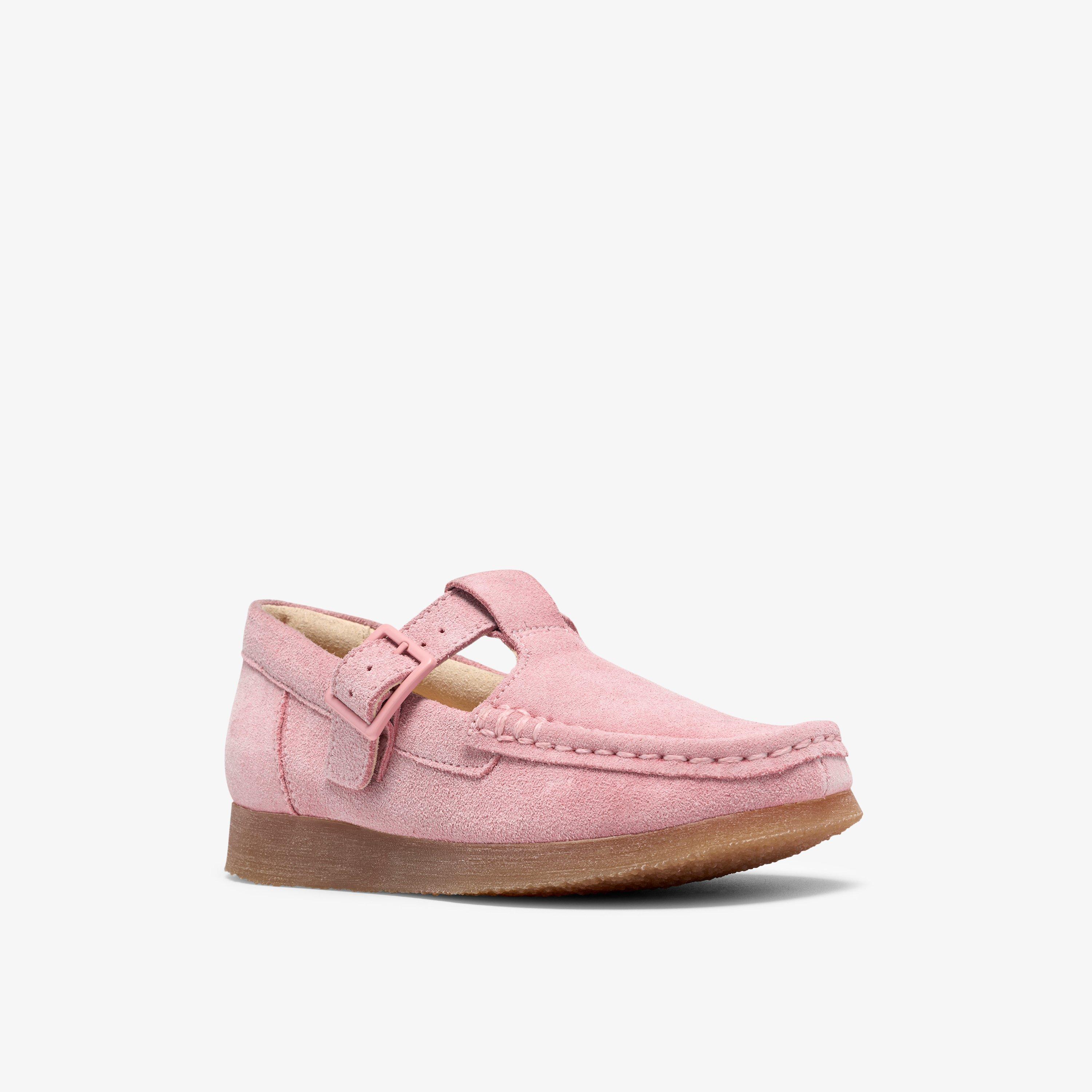 Wallabee T Bar Big Kids  — Pink