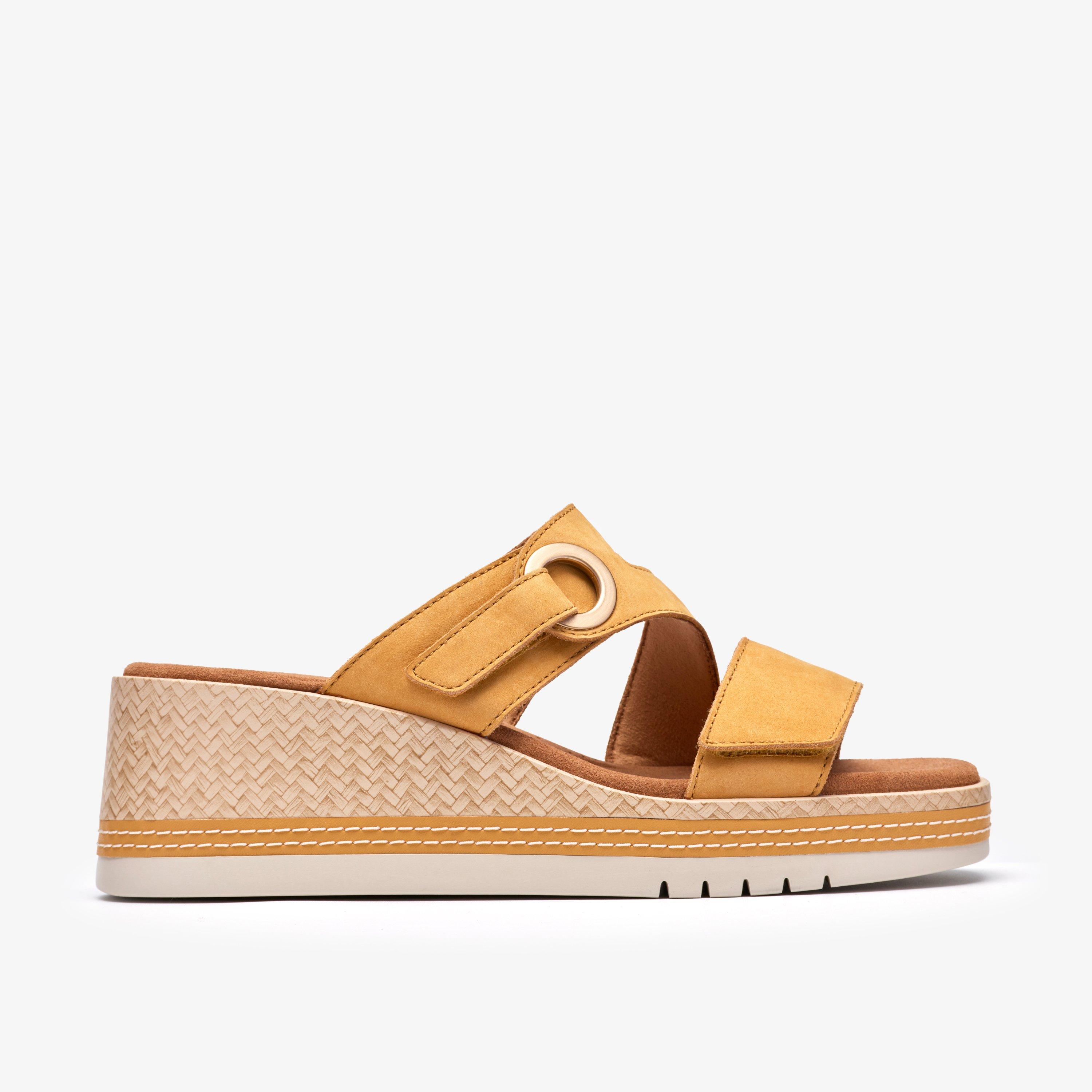 Kidiki Cove Yellow Nubuck Wedges, view 1 of 6