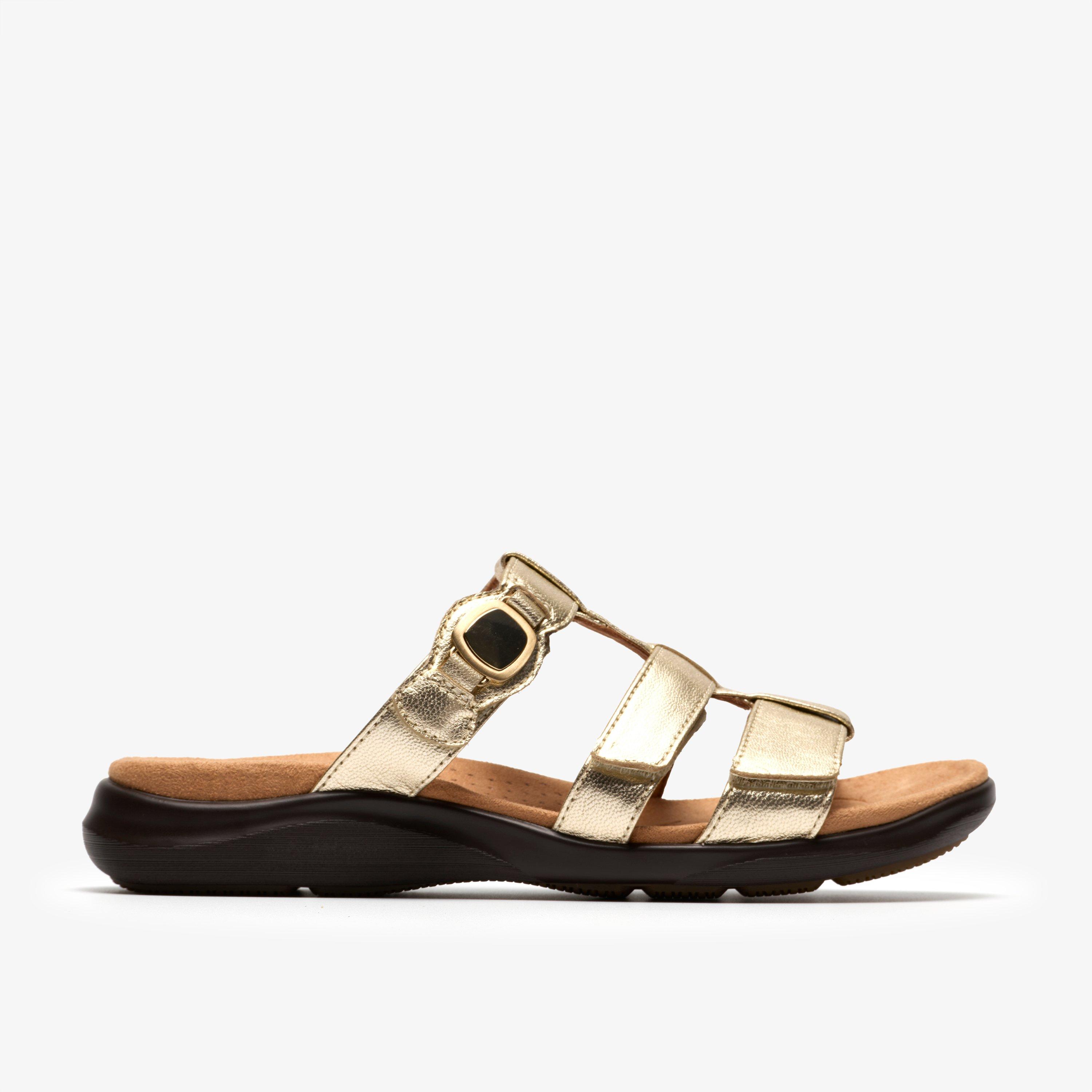 Kitly Pearl Champagne Leather Flat Sandals, view 1 of 7