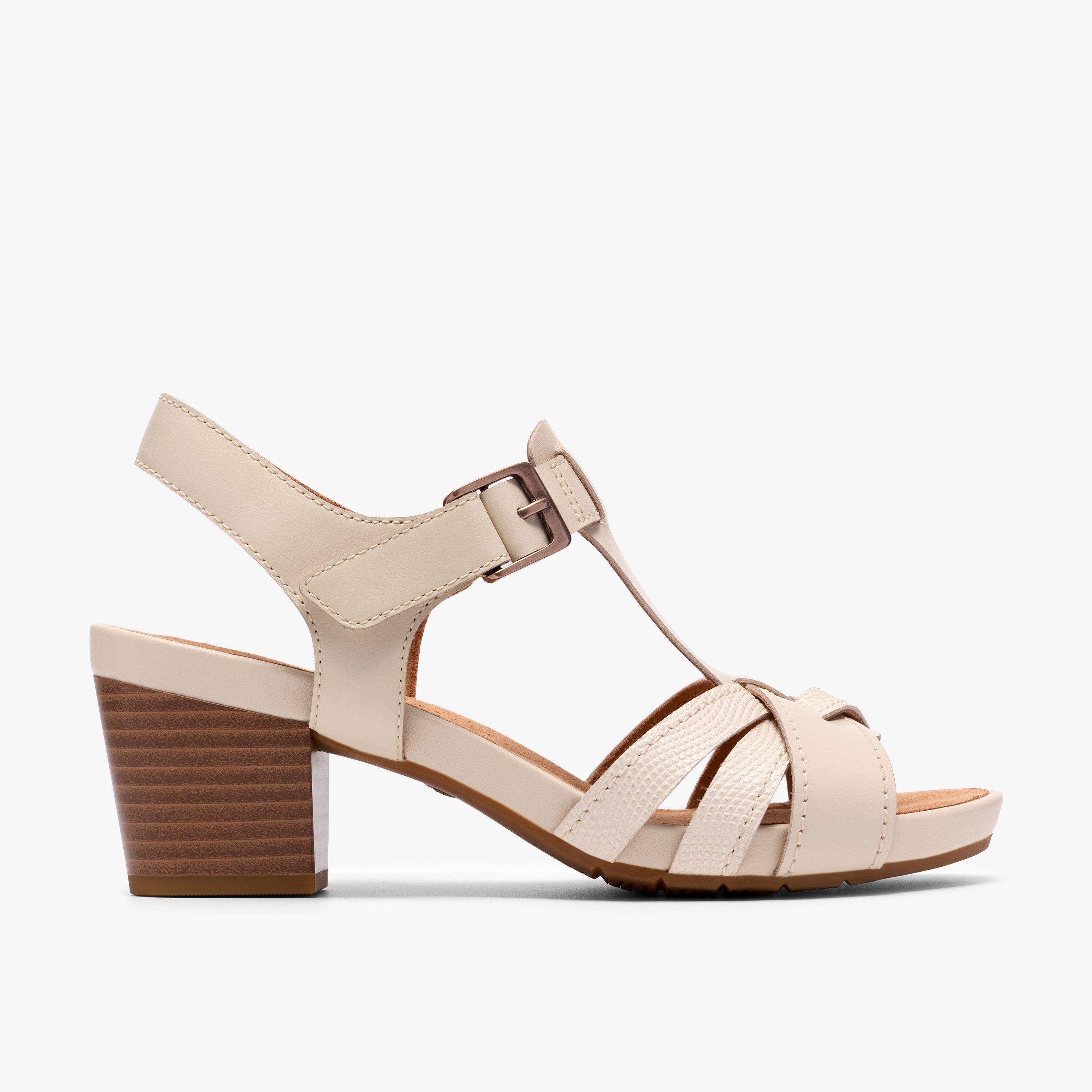 Kymber Glow Cream Leather Heeled Sandals, view 1 of 6