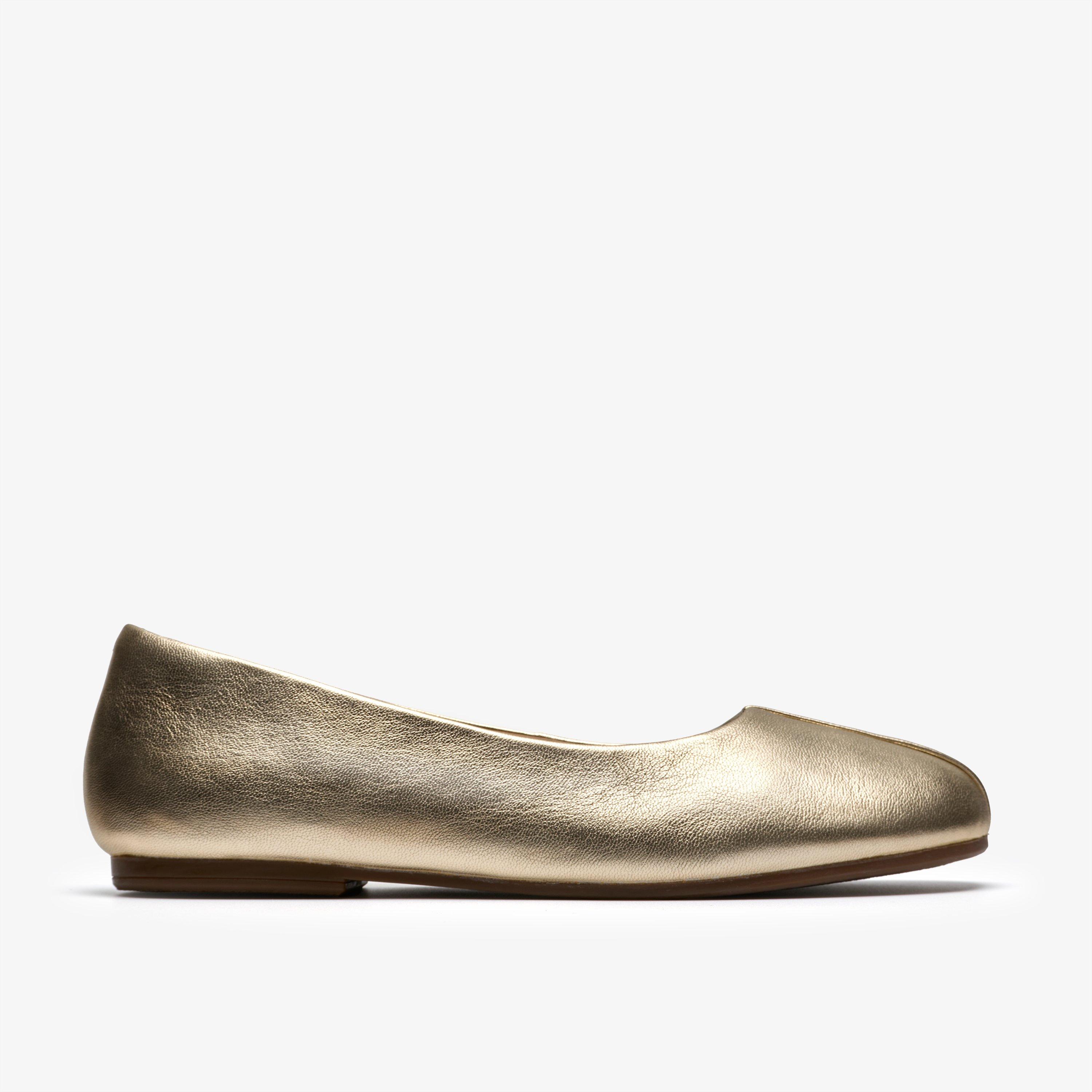 Livia Lily Gold Leather Ballet Flats, view 1 of 6