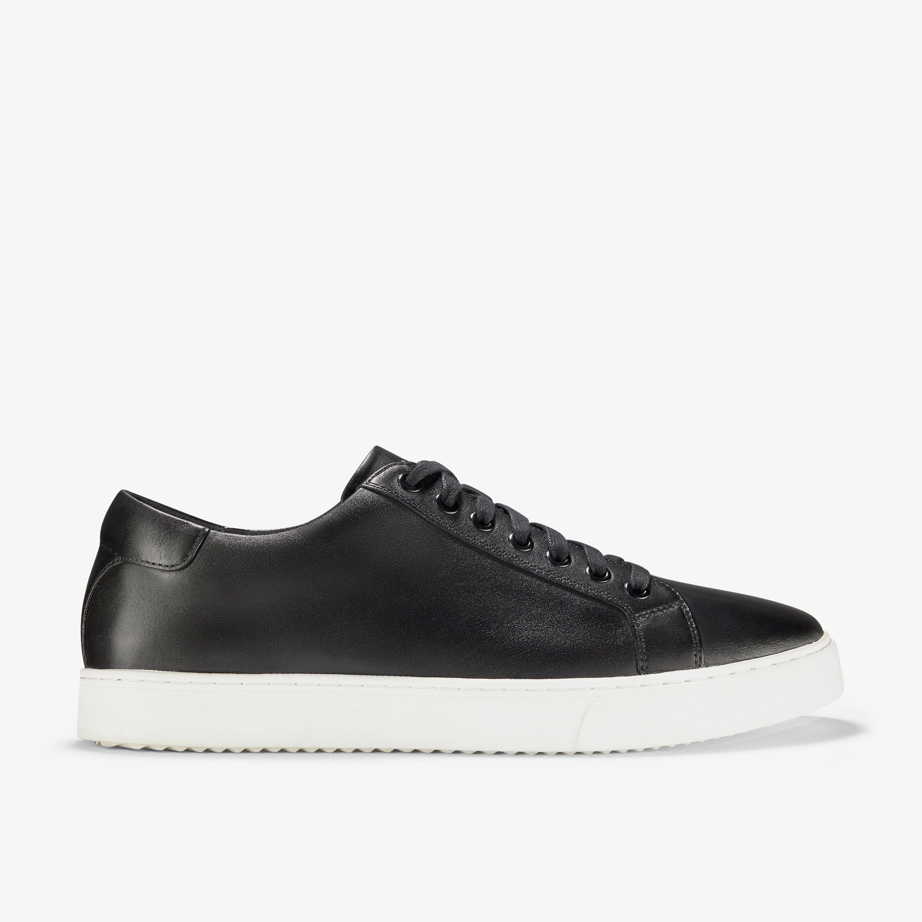 Lockton Lace Black Leather Trainers Lace Up, view 1 of 6