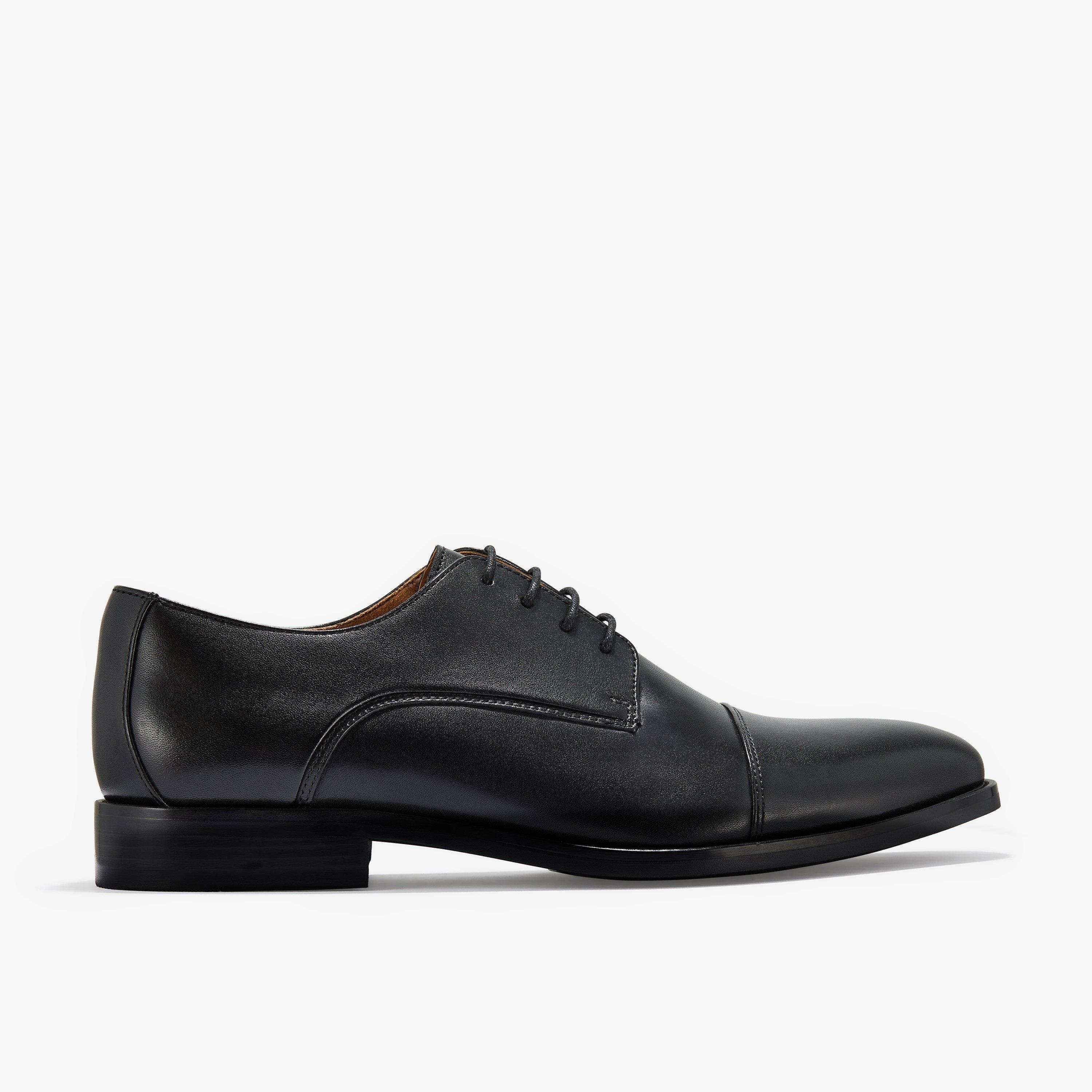 Banstead Cap Black Leather Derby Shoes Lace Up, view 1 of 6