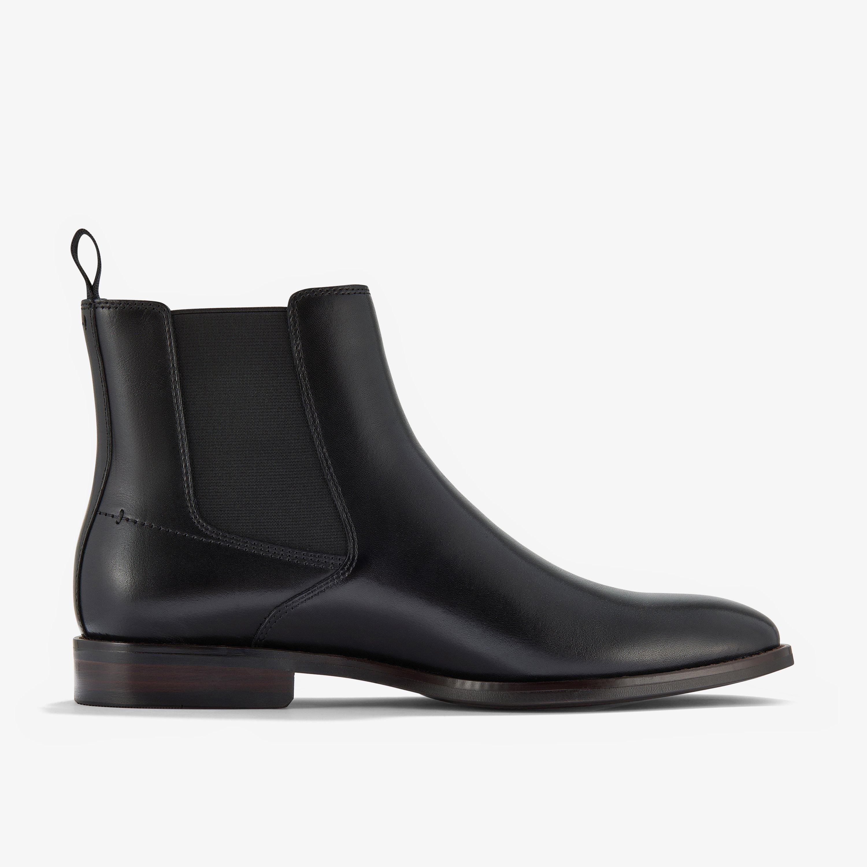 Banstead Hi Black Leather Ankle Boots Chelsea Boots, view 1 of 6