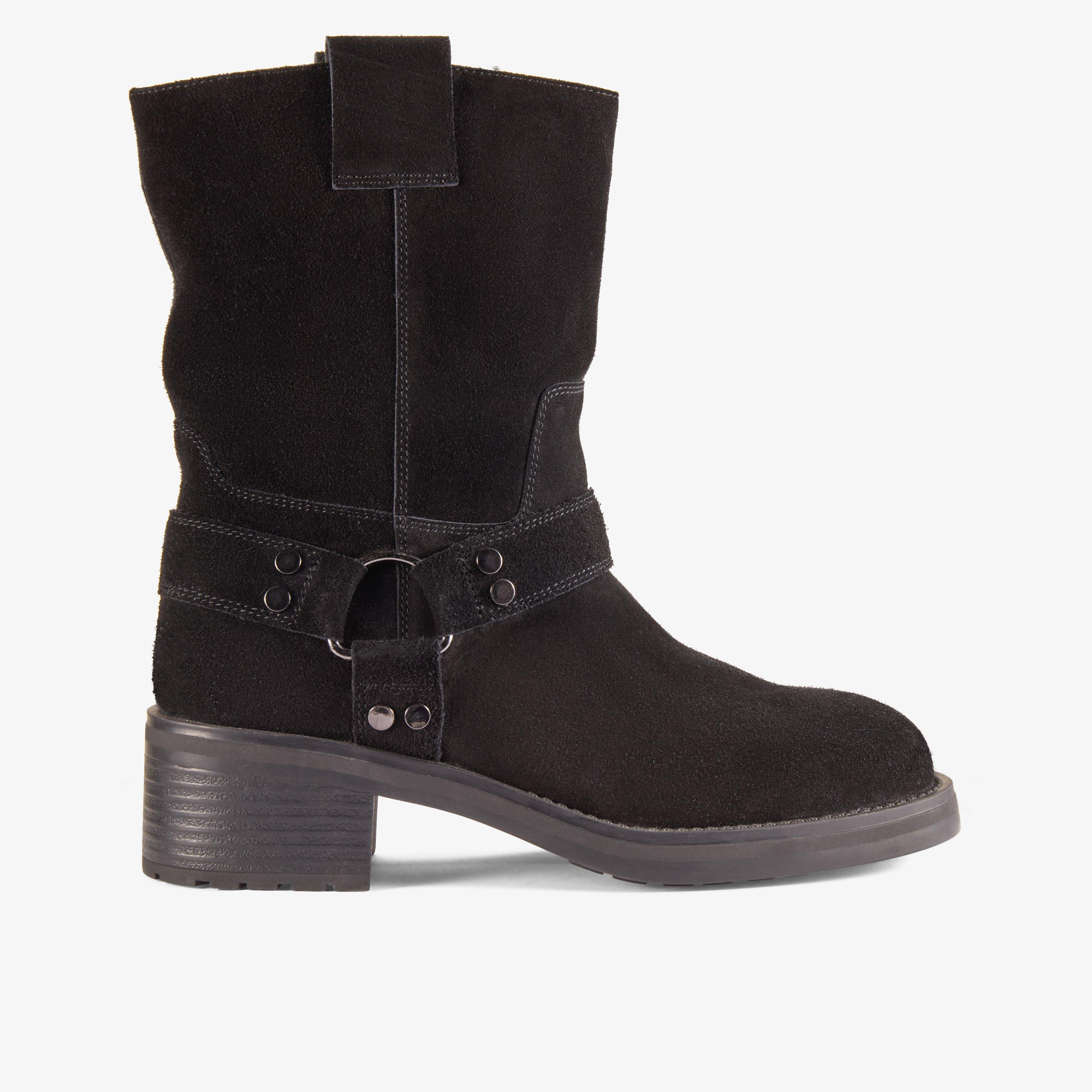 Chai Bliss Black Suede Mid Calf Boots, view 1 of 6