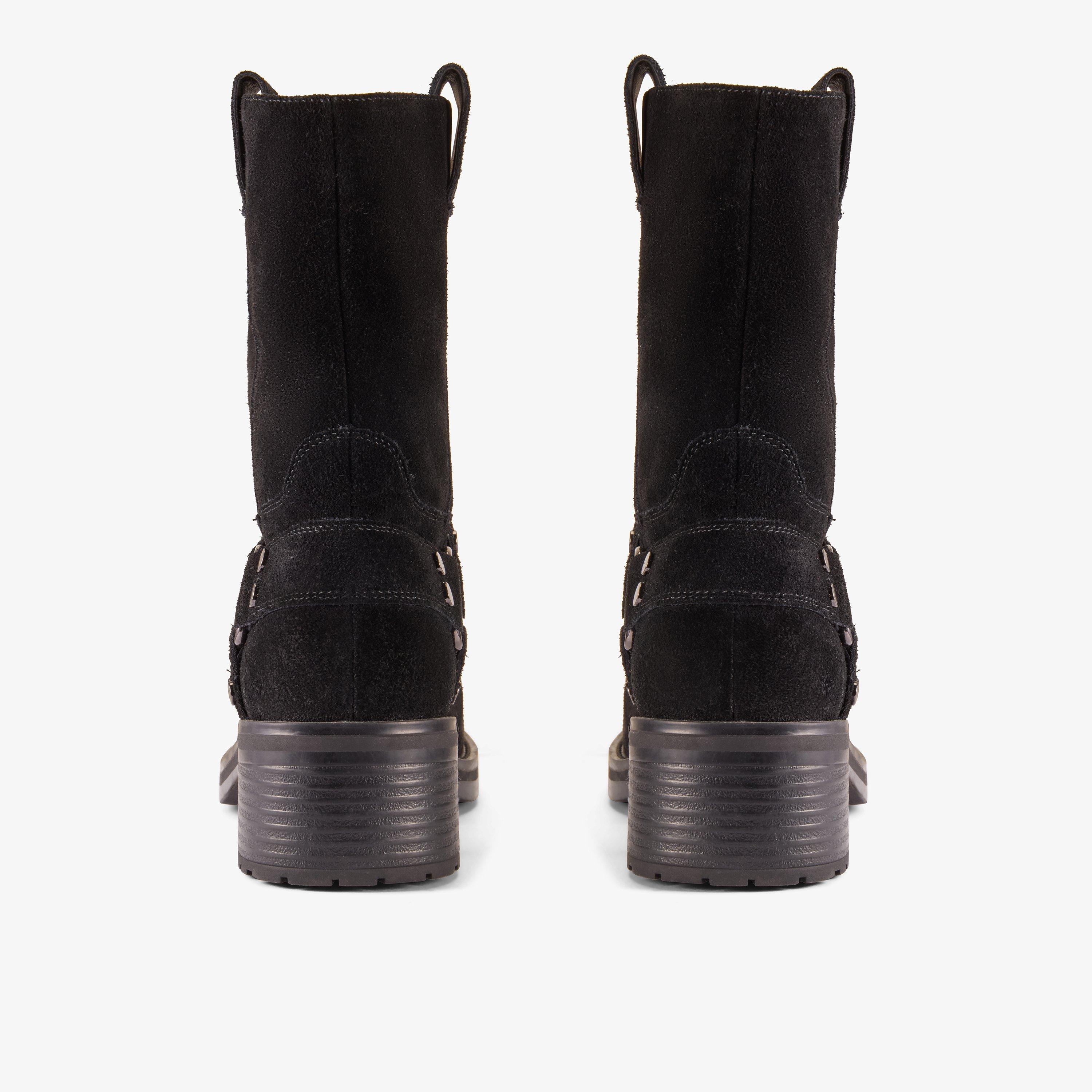 Chai Bliss Black Suede Mid Calf Boots, view 5 of 6