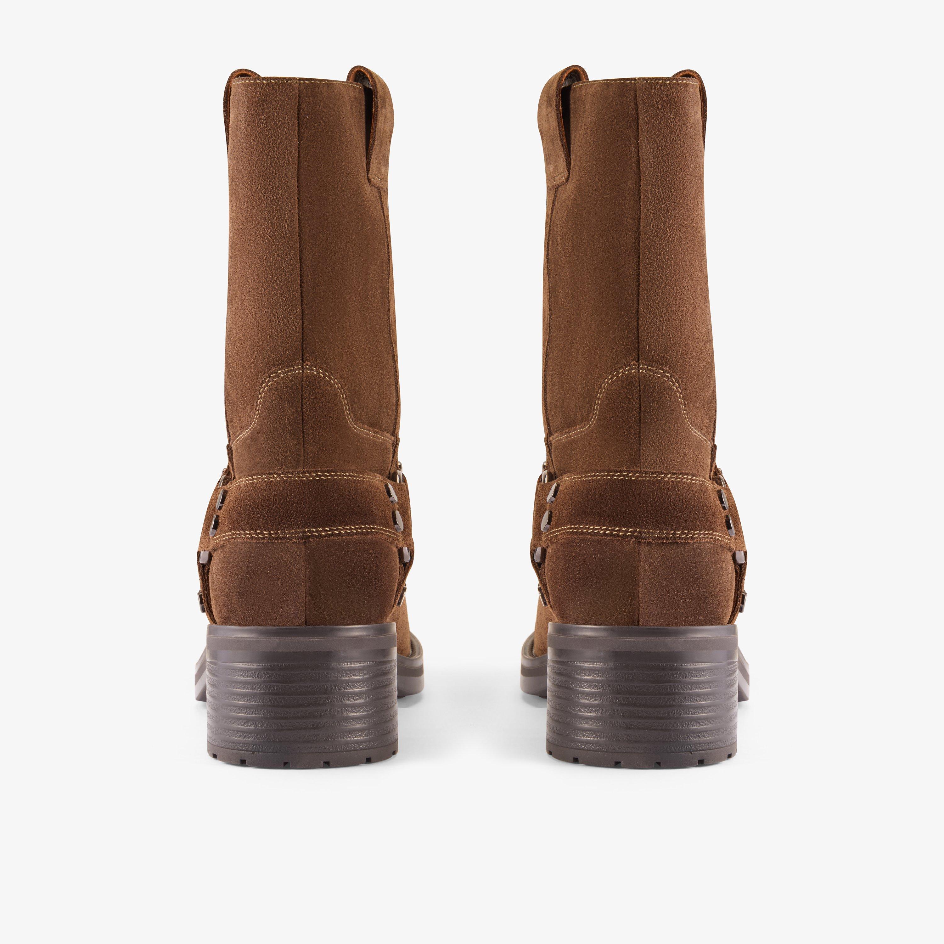 Chai Bliss Dark Tan Suede Mid Calf Boots, view 5 of 6