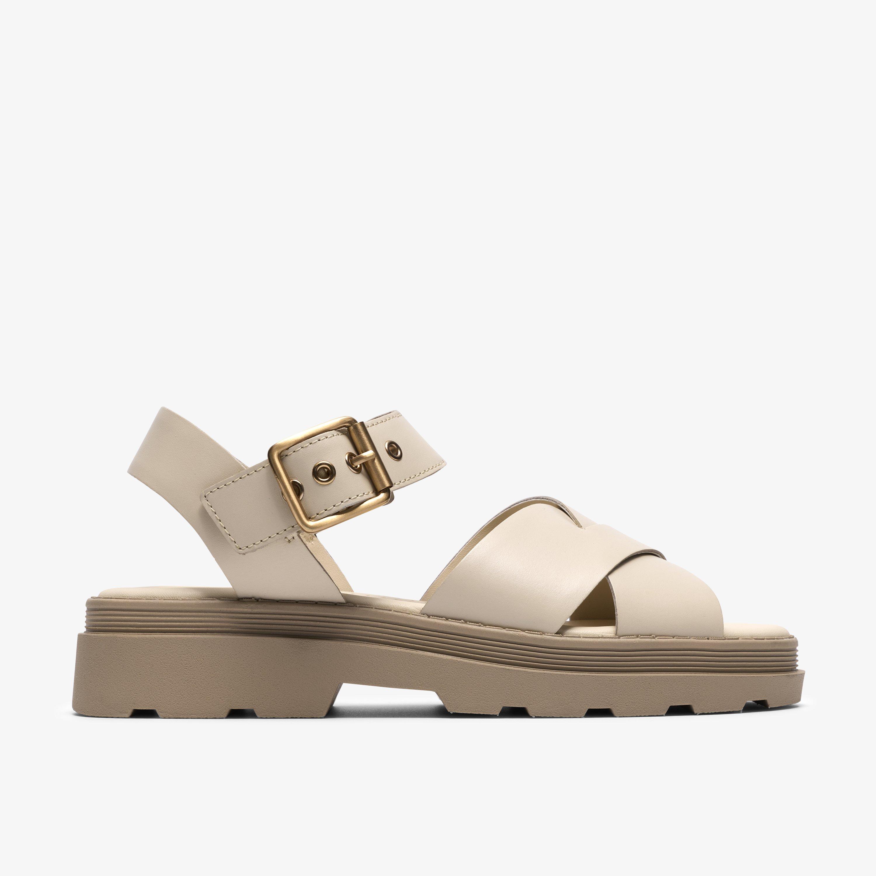 Orinoco3 Cross Cream Leather Flat Sandals, view 1 of 6