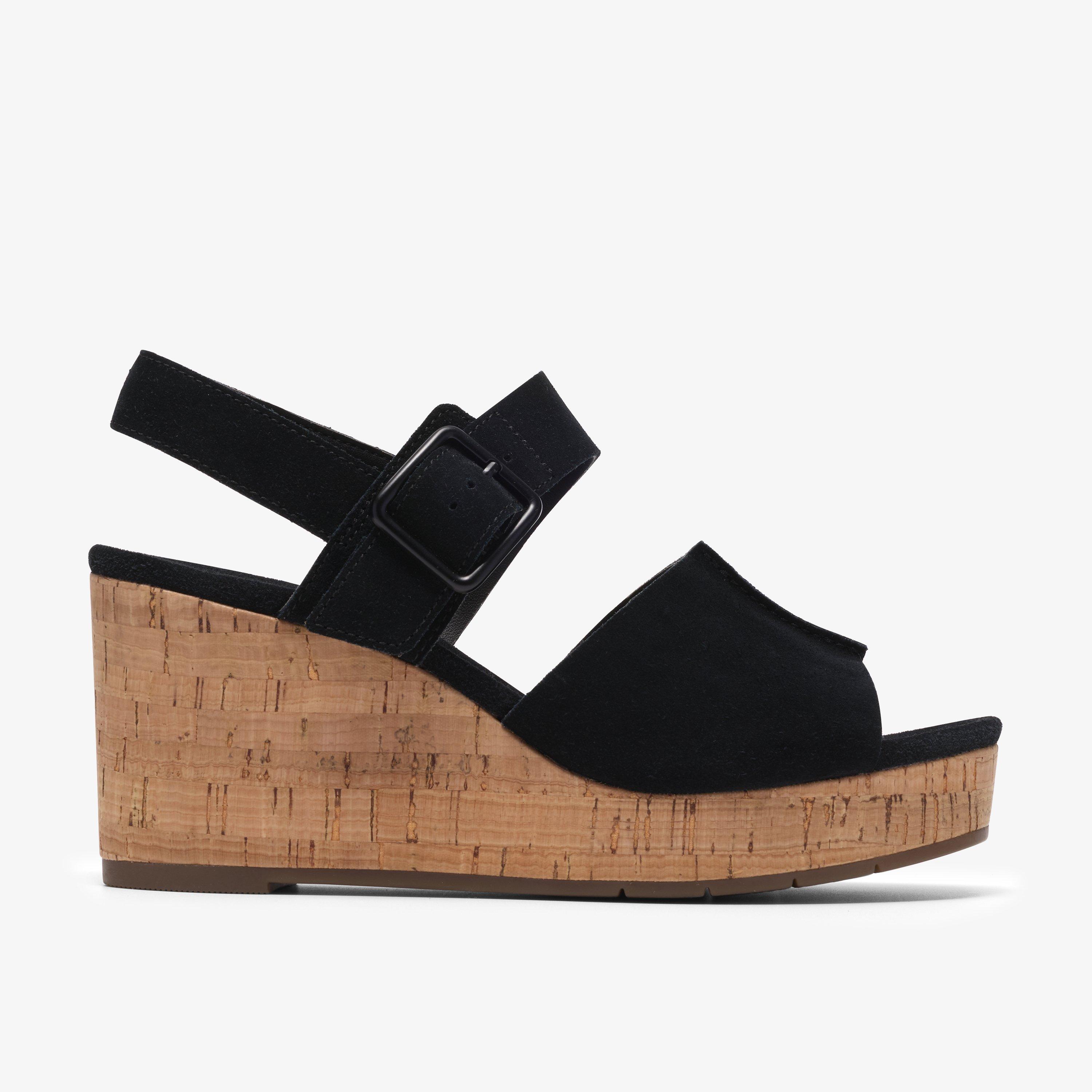 Sabina Dream Black Suede Wedges, view 1 of 6