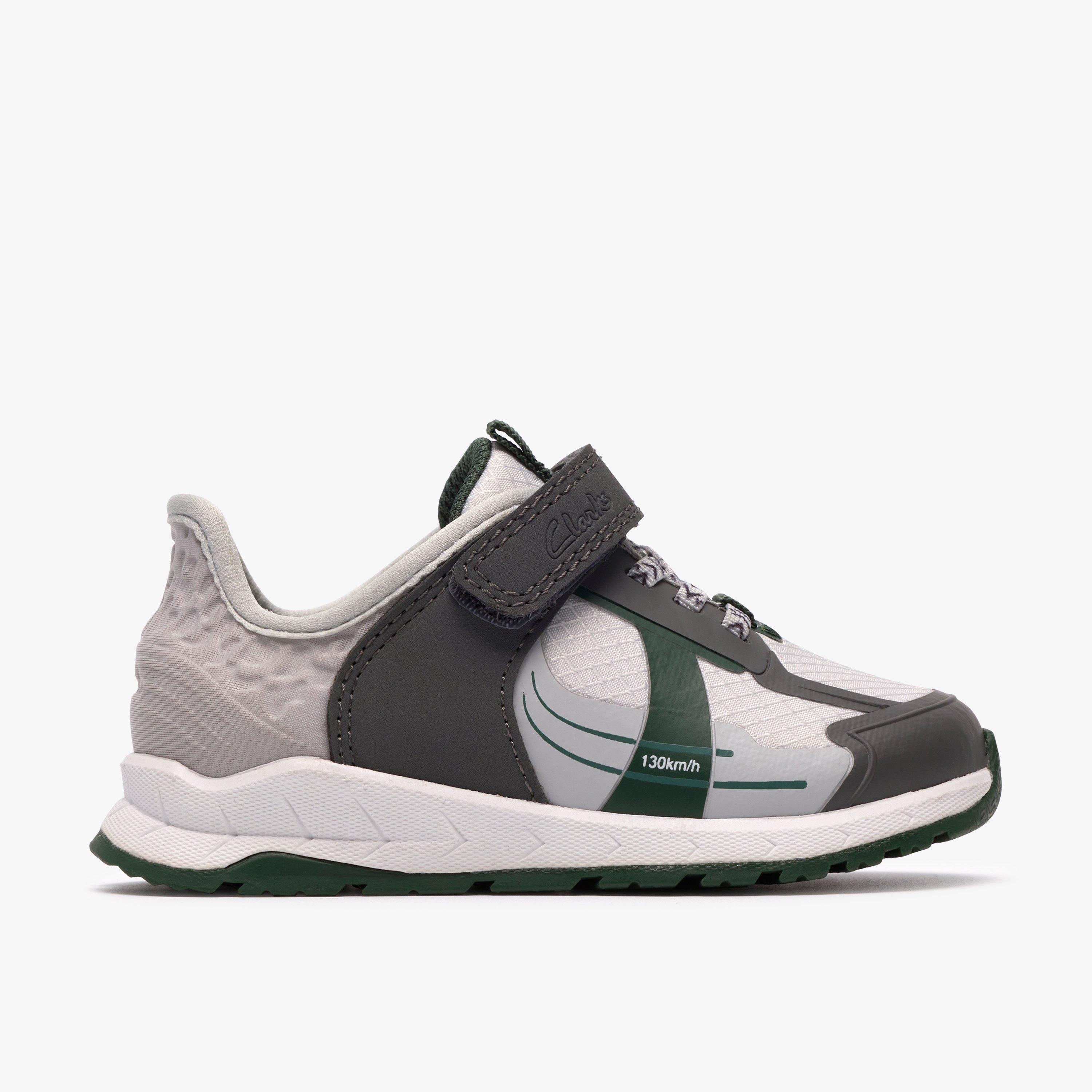 Selva Lane Toddler Grey/Green Trainers Riptape, view 1 of 6