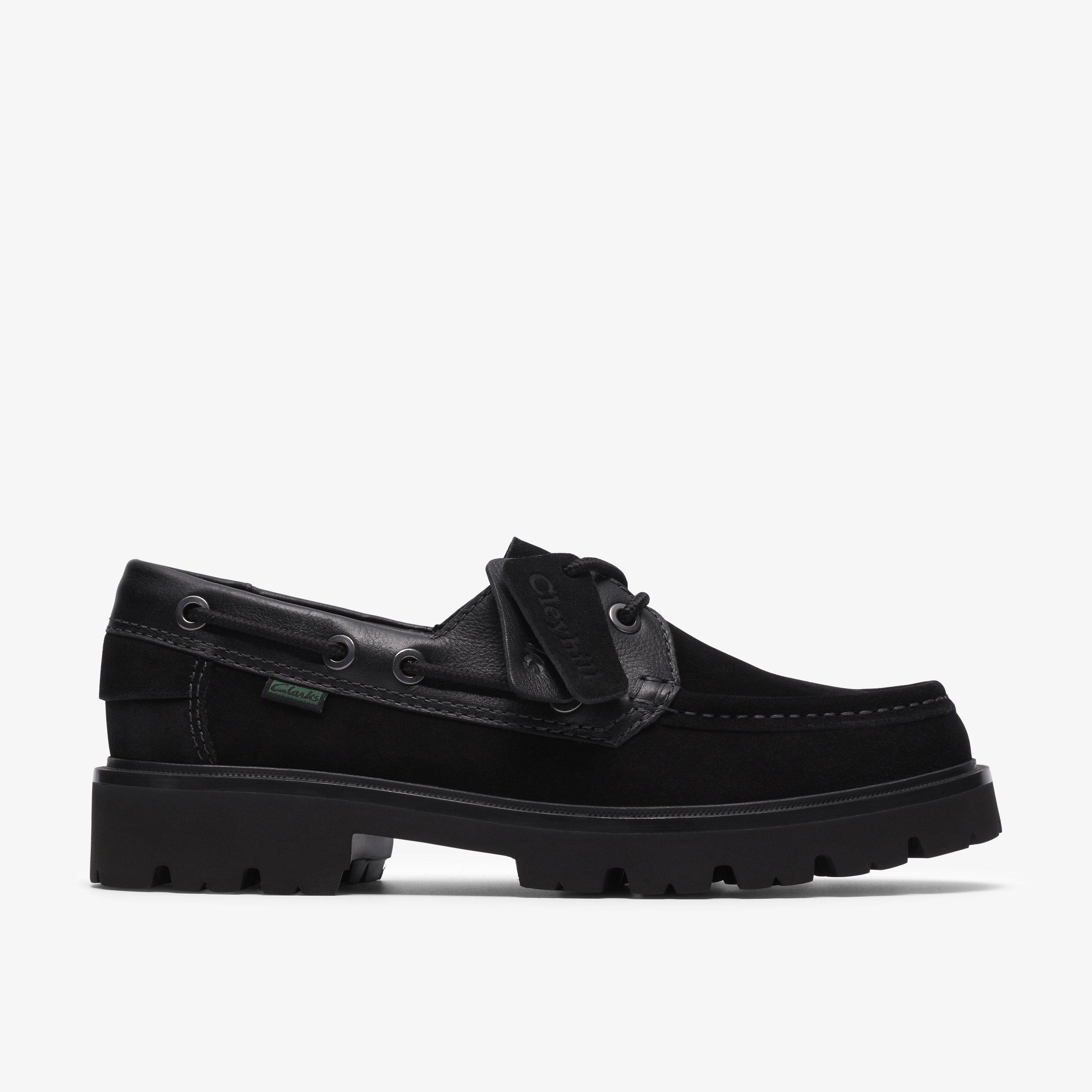 Cleyhill Boat Black Suede Slip Ons Boat Shoes, view 1 of 8