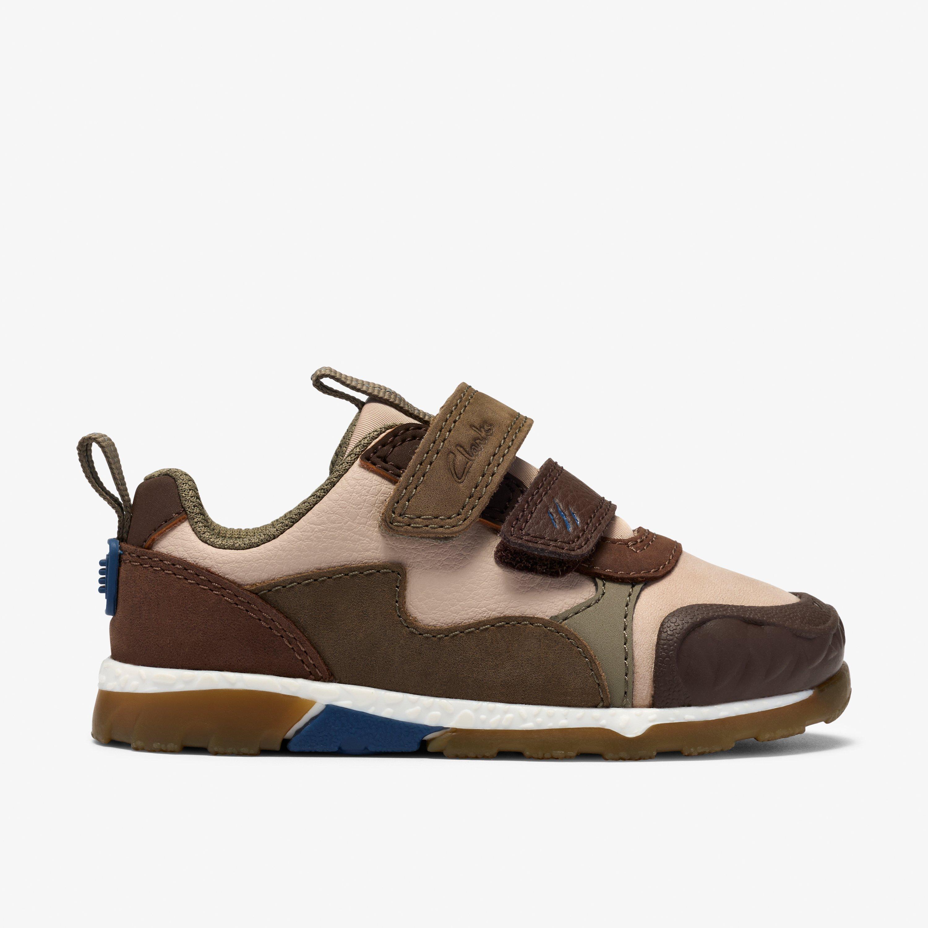 Steggy 2 Track Toddler Beige Combination Trainers Riptape, view 1 of 7