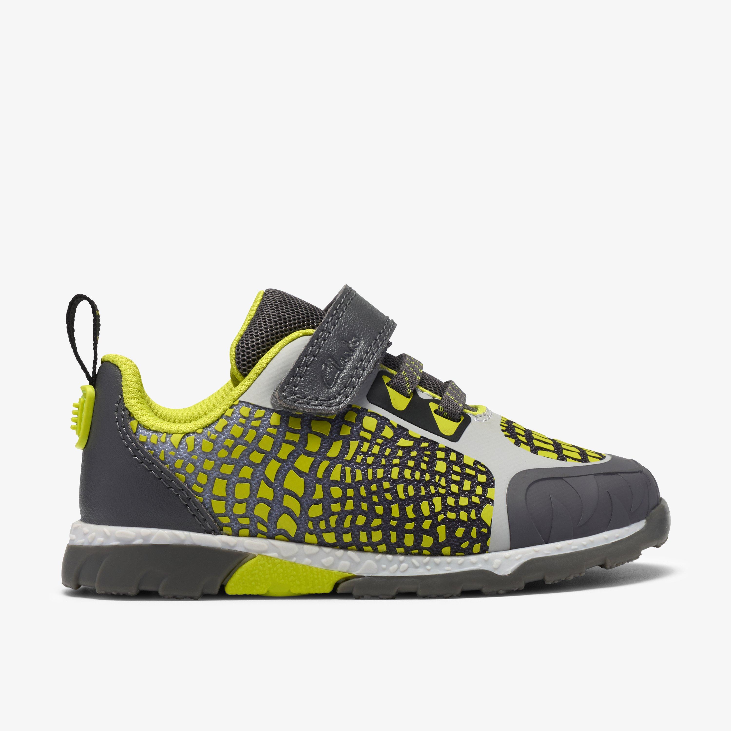 Steggy 2 Flux Toddler Grey/Green Trainers Riptape, view 1 of 7