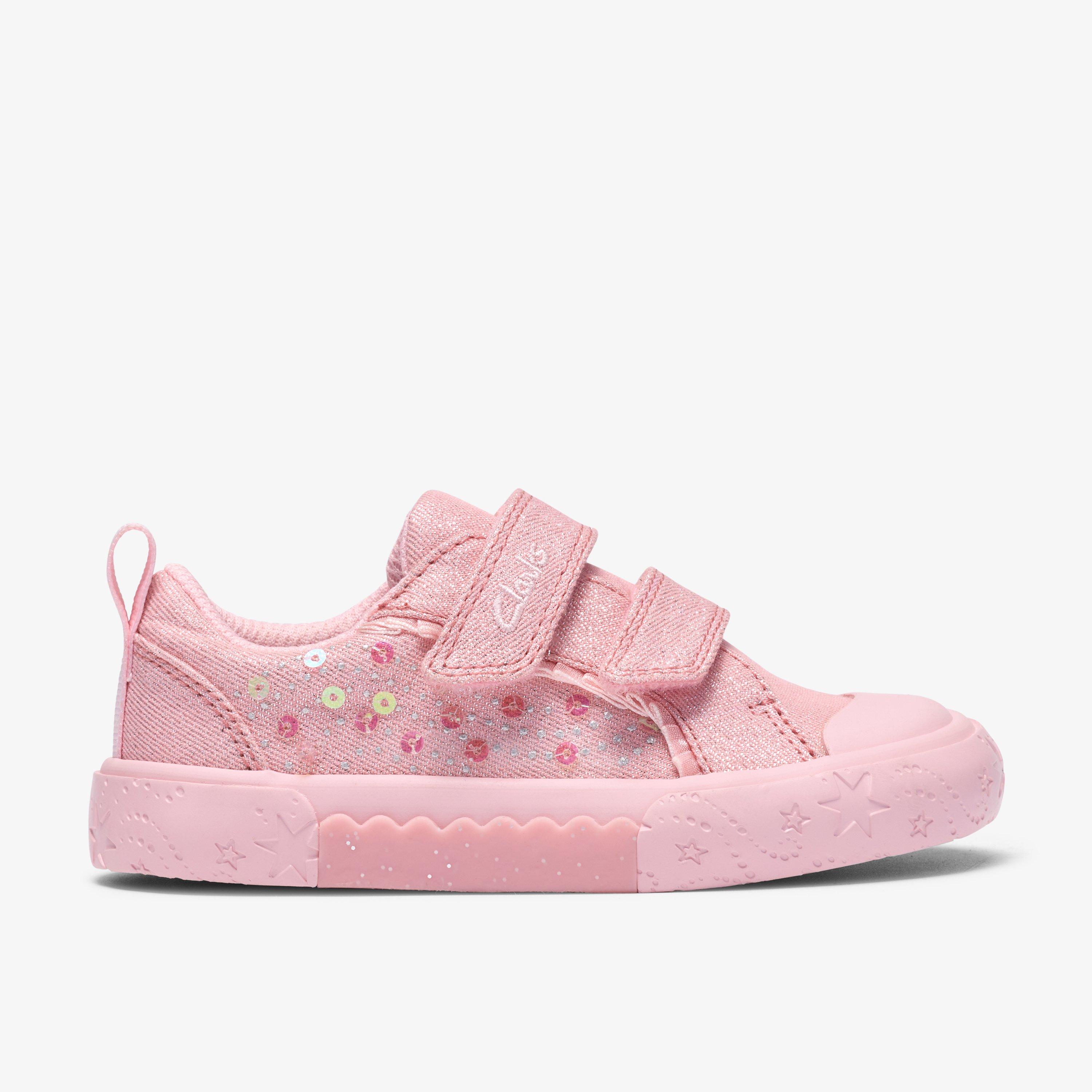 Foxing Gleam Toddler Pink Canvas Canvas Trainers Riptape, view 1 of 6